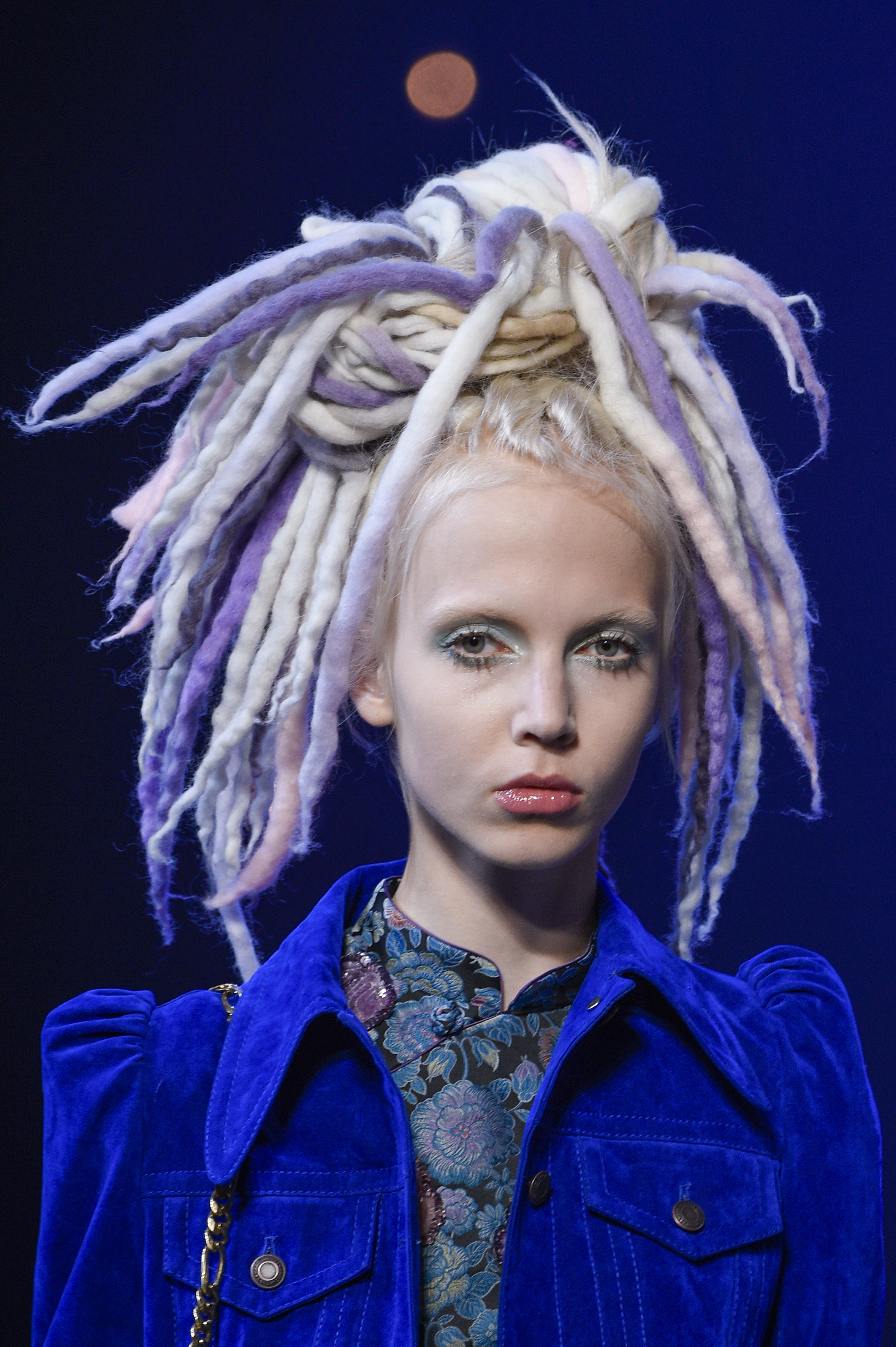 A Model, beauty details, walks the runway at the Marc Jacobs fashion show durin New York Fashion Week at at Hammerstein Ballroom in New York City on Sept. 15, 2016.