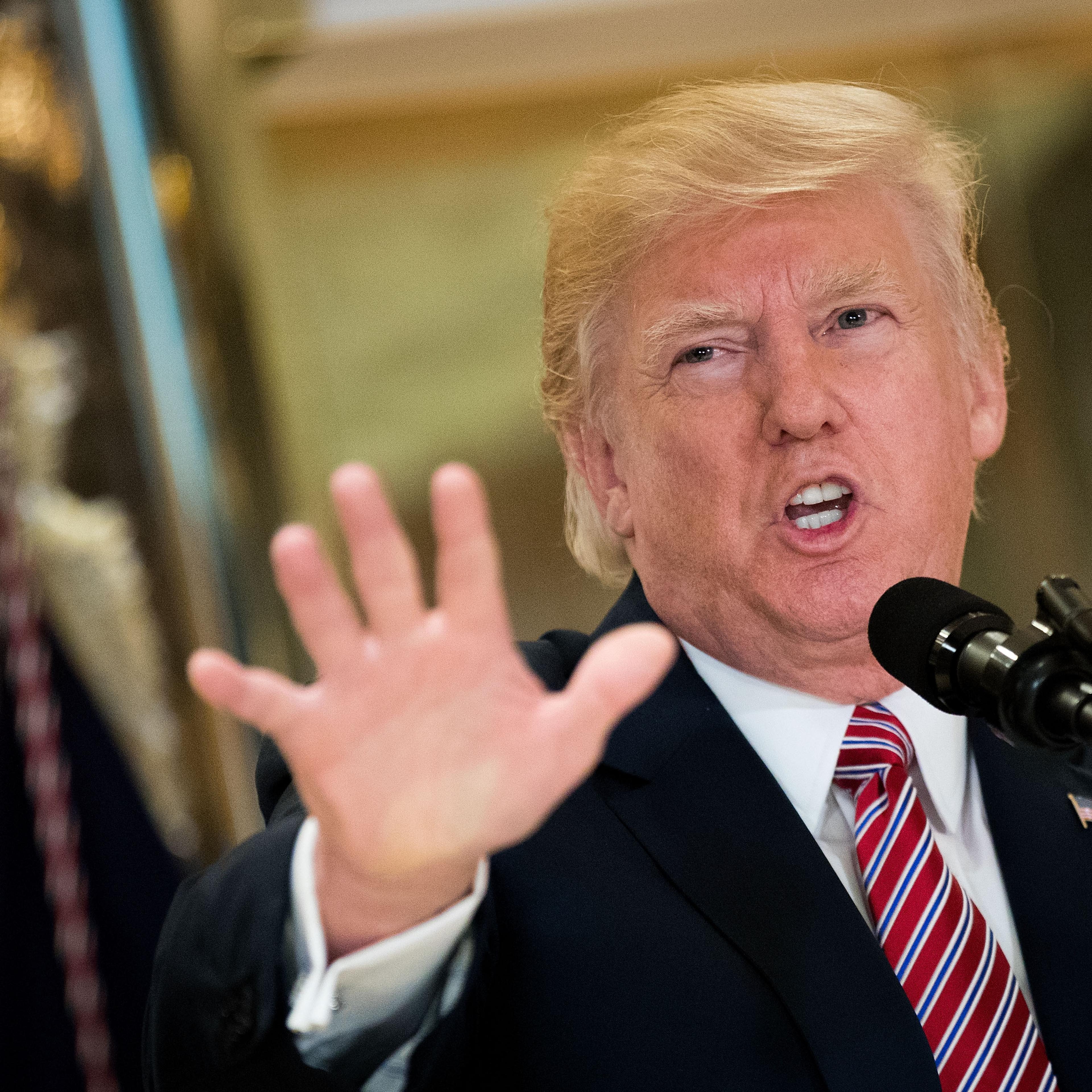 President Trump Speaks On Infrastructure Meeting Held At Trump Tower