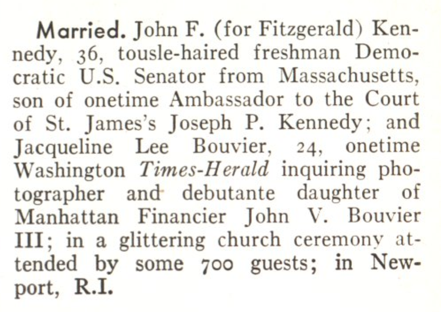 JFK Wedding Announcement