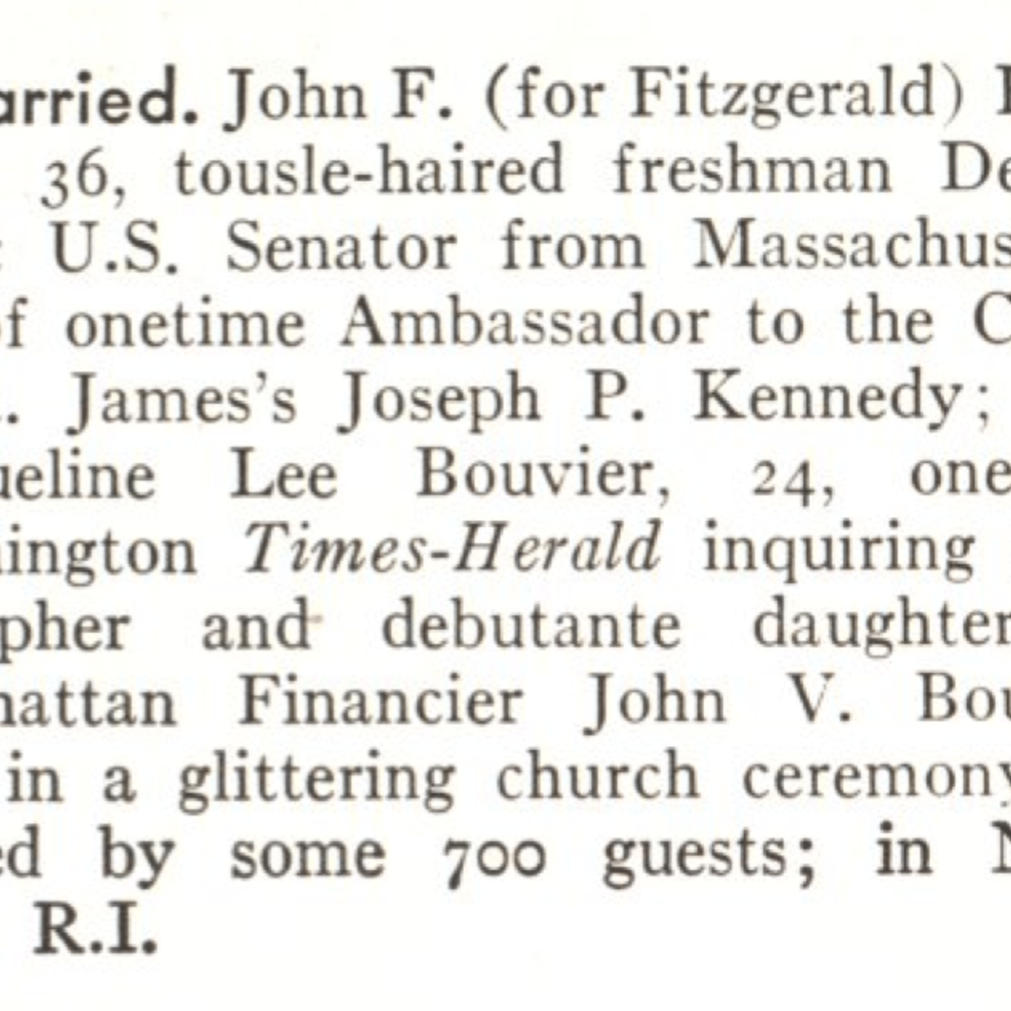 JFK Wedding Announcement