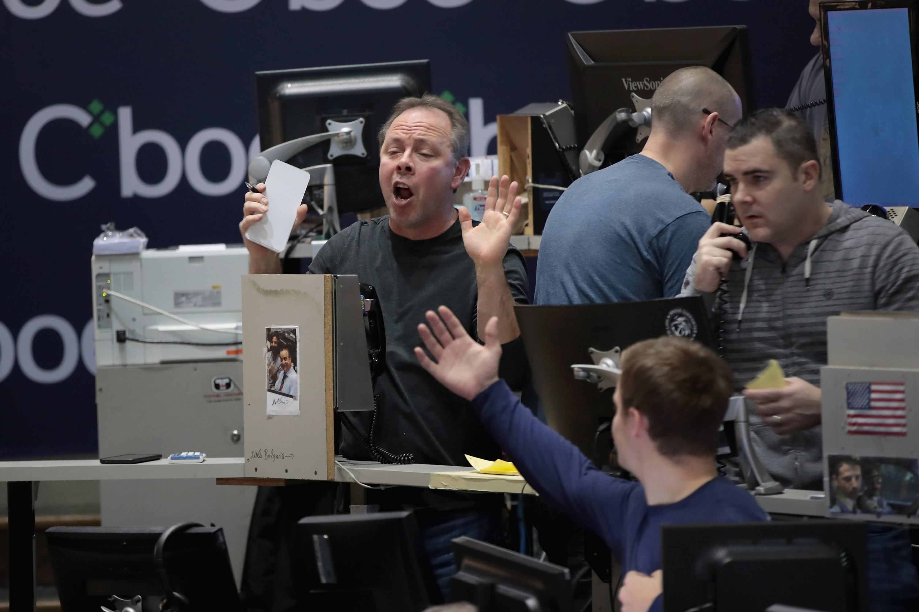 Traders React To Market Volatility On Floor Of Cboe