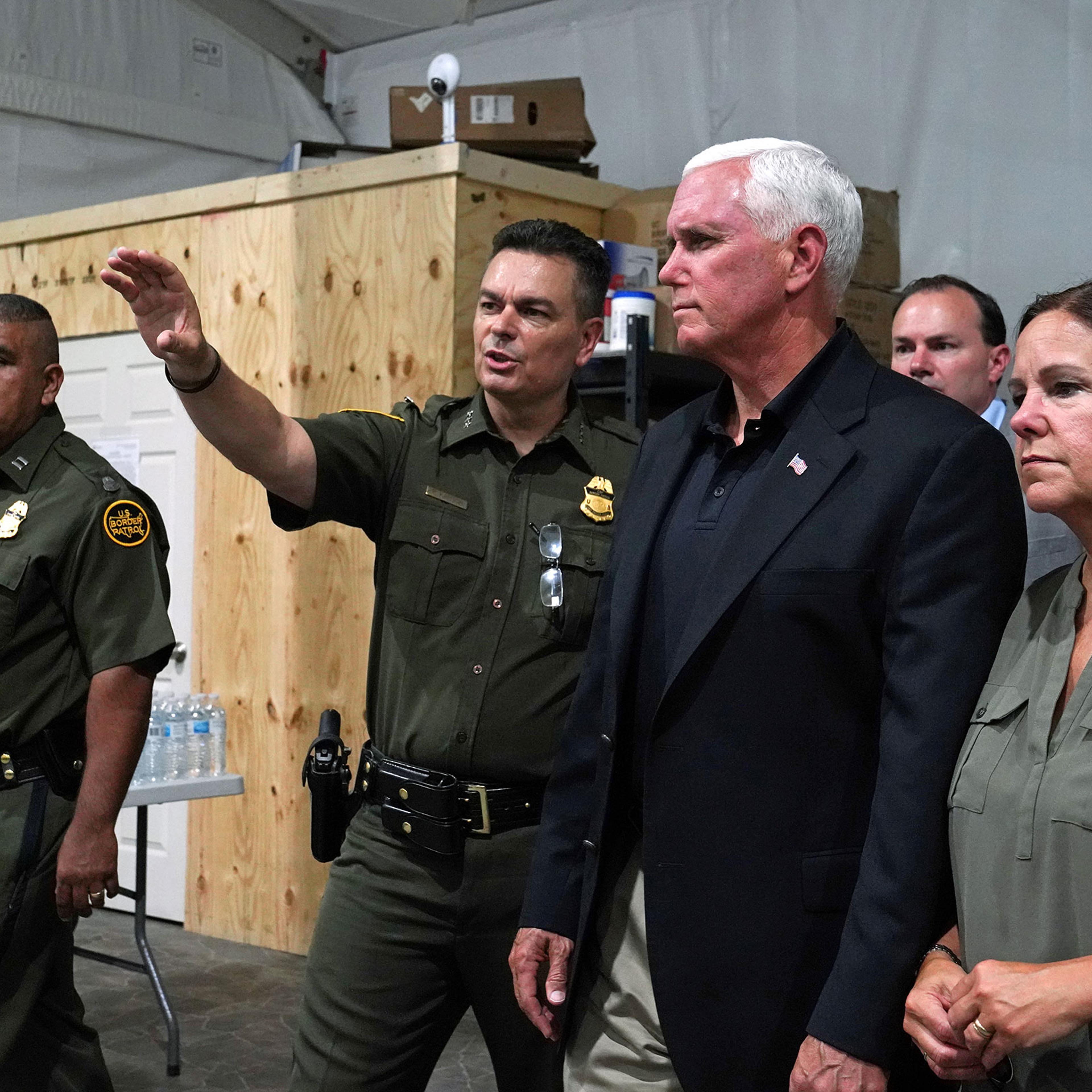 U.S. Vice President Mike Pence tours the Donna Soft-Sided Processing Facility in Donna, Texas