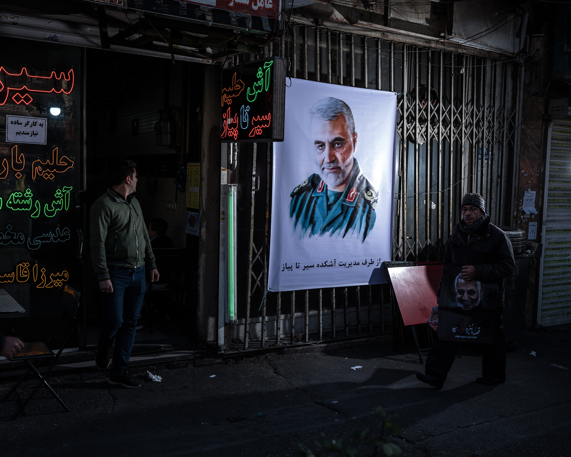 A poster of Qasem Soleimani on a street in Tehran on Jan. 6.