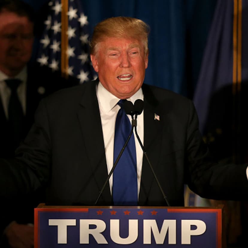 Supporters of Republican presidential candidate Donald Trump wait for results to come in on Primary day at his election night watch party at the Executive Court Banquet facility on February 9, 2016 in Manchester, New Hampshire.