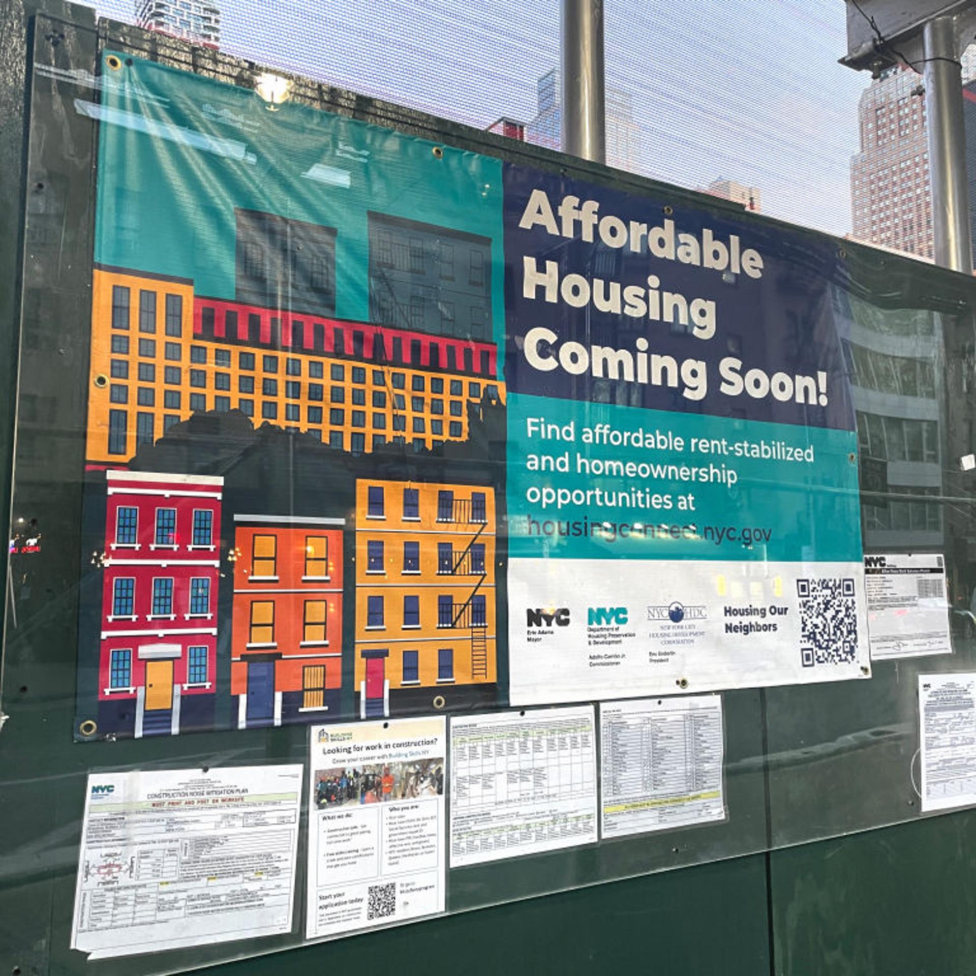 Affordable Housing building under Construction, New York City
