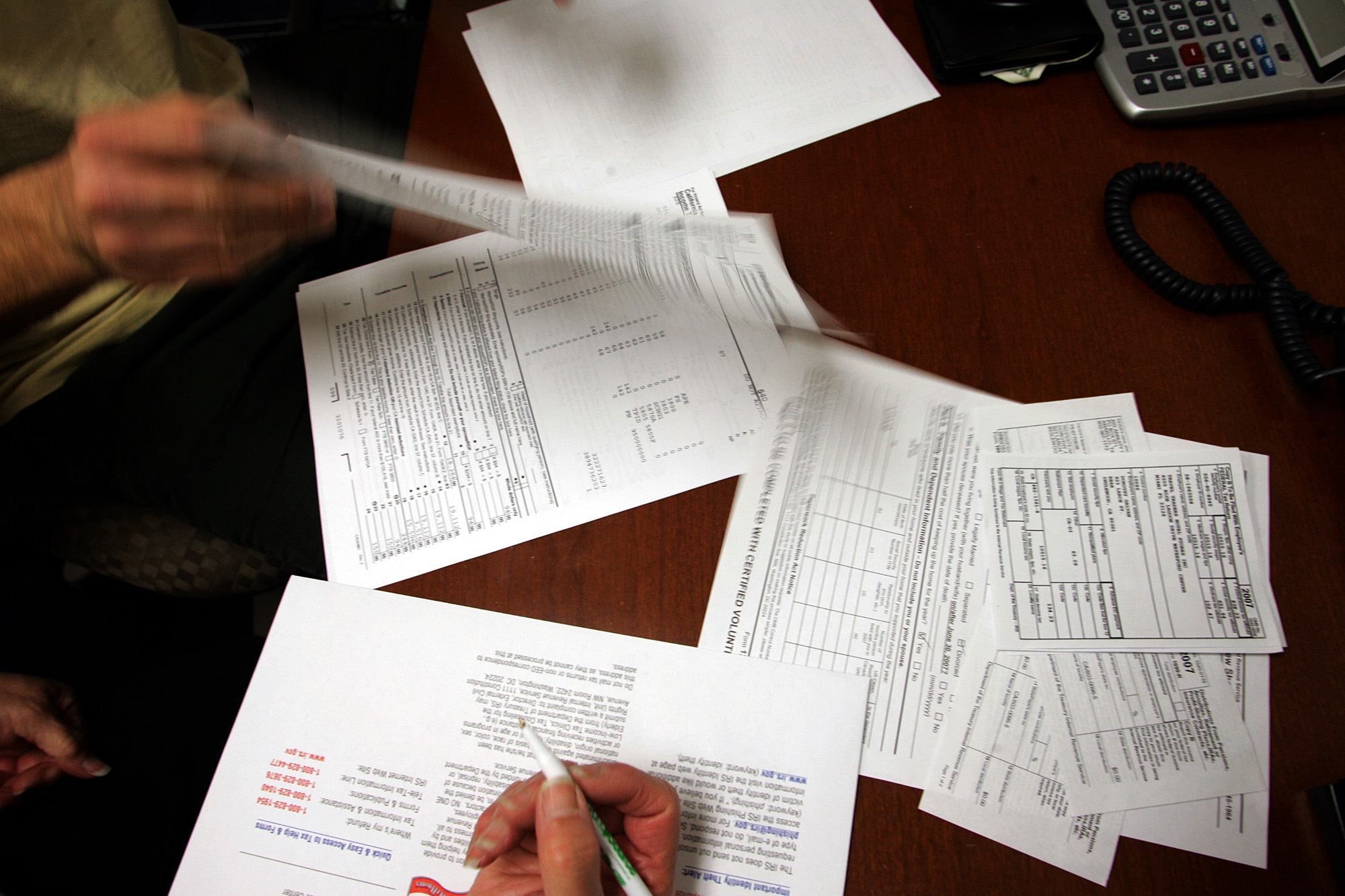 A tax return is prepared at the Inglewood location of the Southern California Tax Assistance Progra