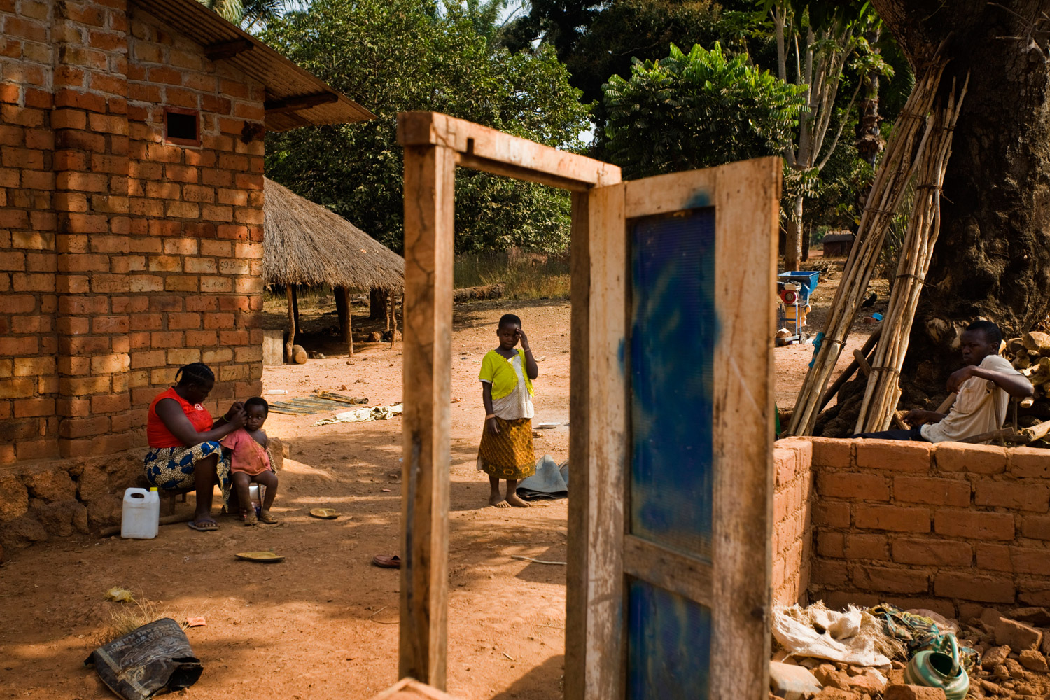 Jan. 27, 2012. Locals stand in the midst of new home construction.