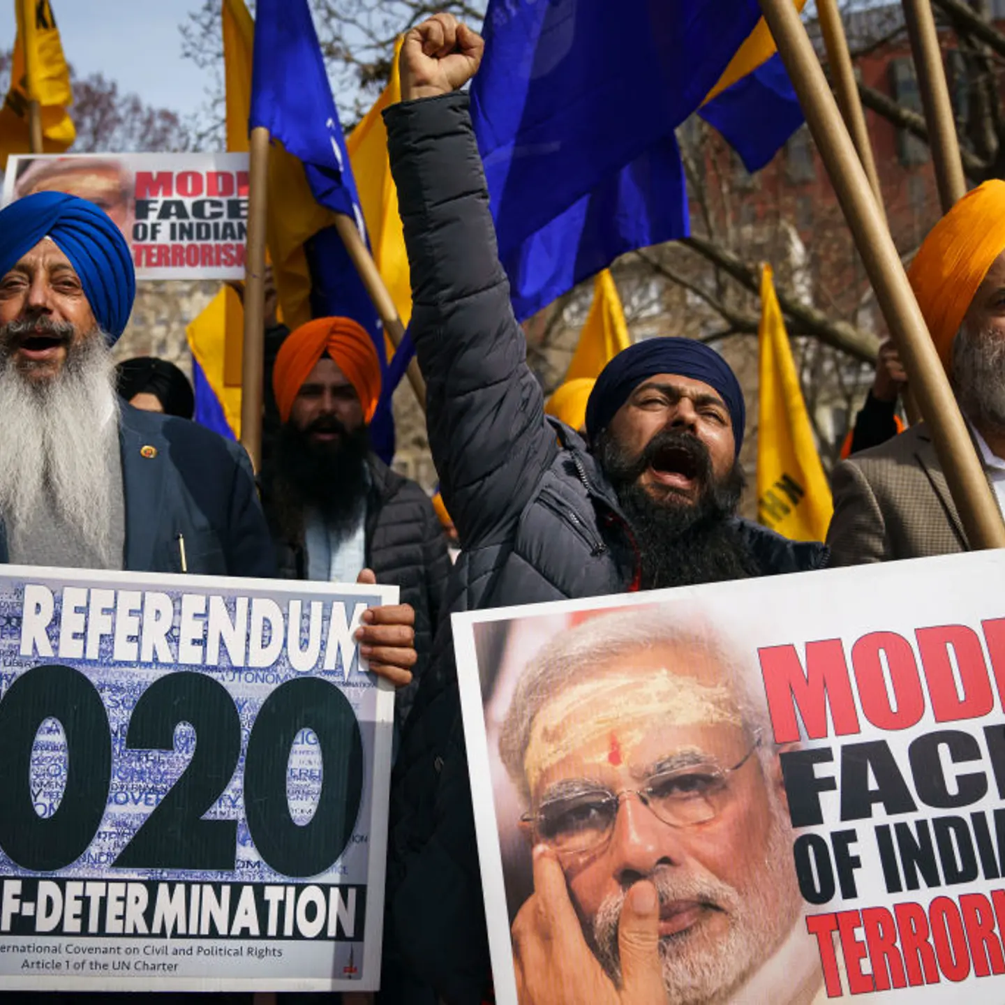 Sikhs Protest Outside White House Ahead Of Trump's Visit To India