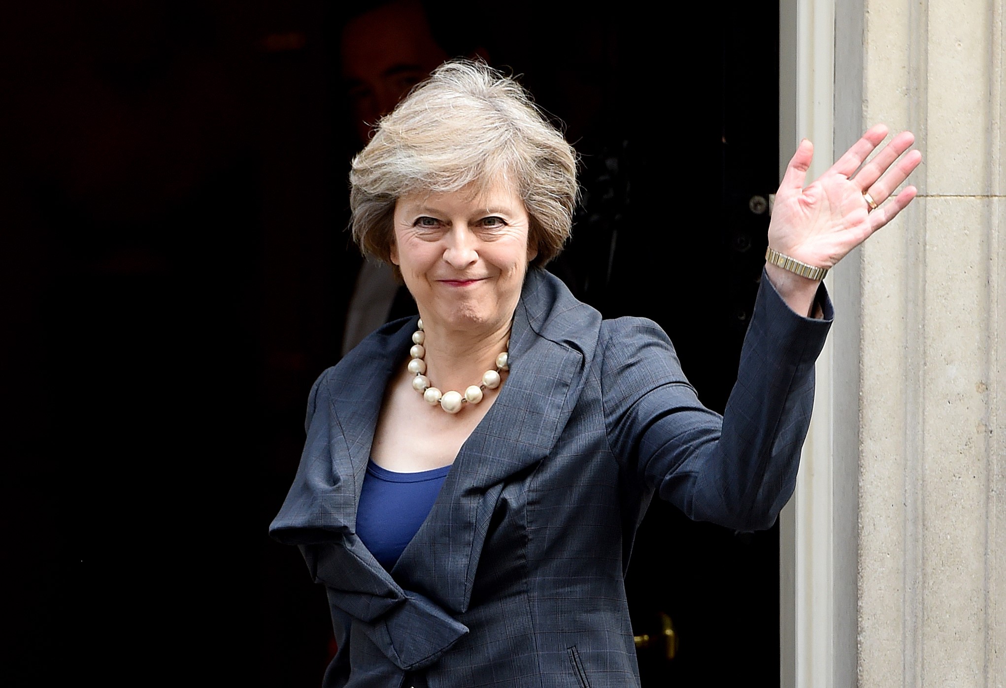 Theresa May arrives for Cameron's final cabinet meeting