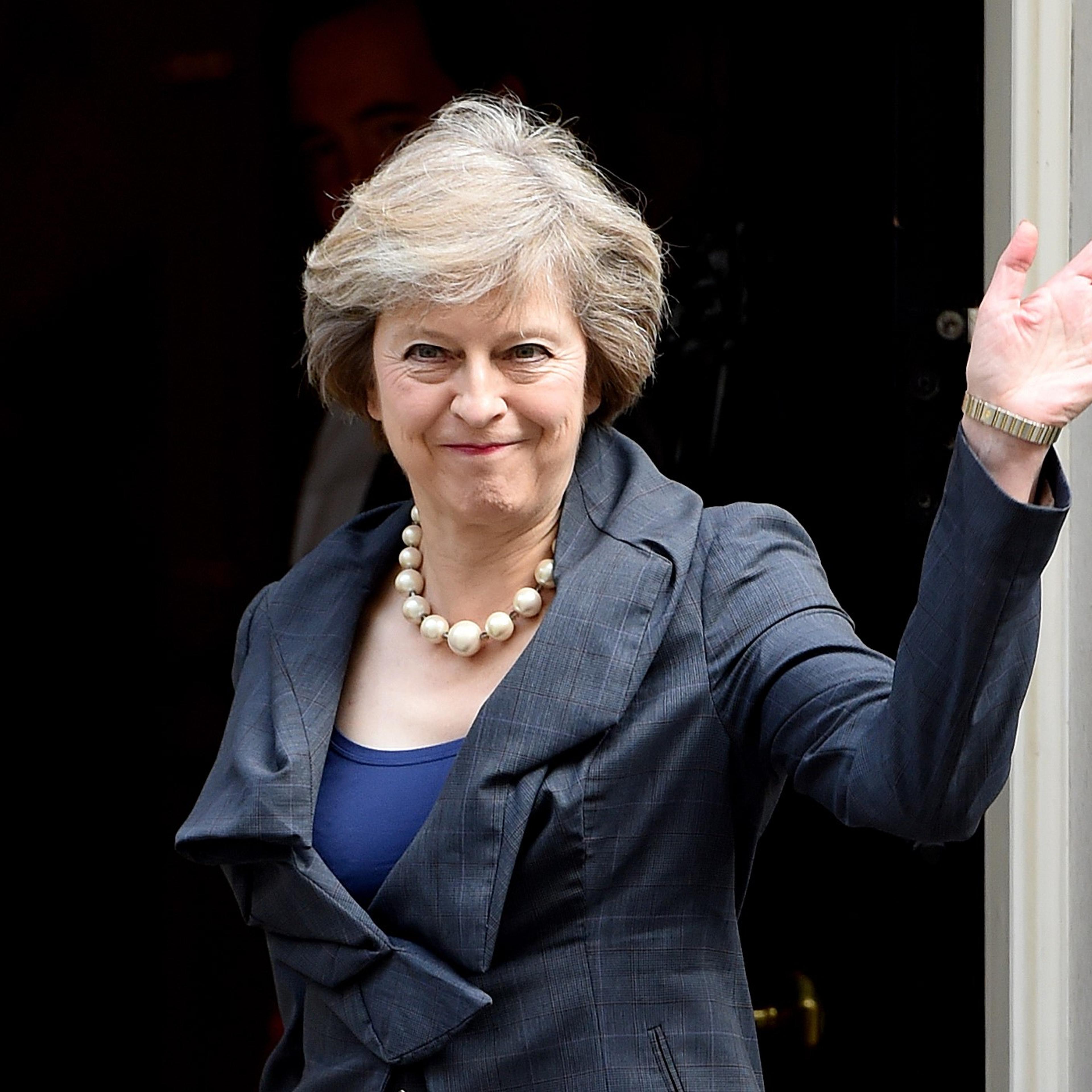Theresa May arrives for Cameron's final cabinet meeting