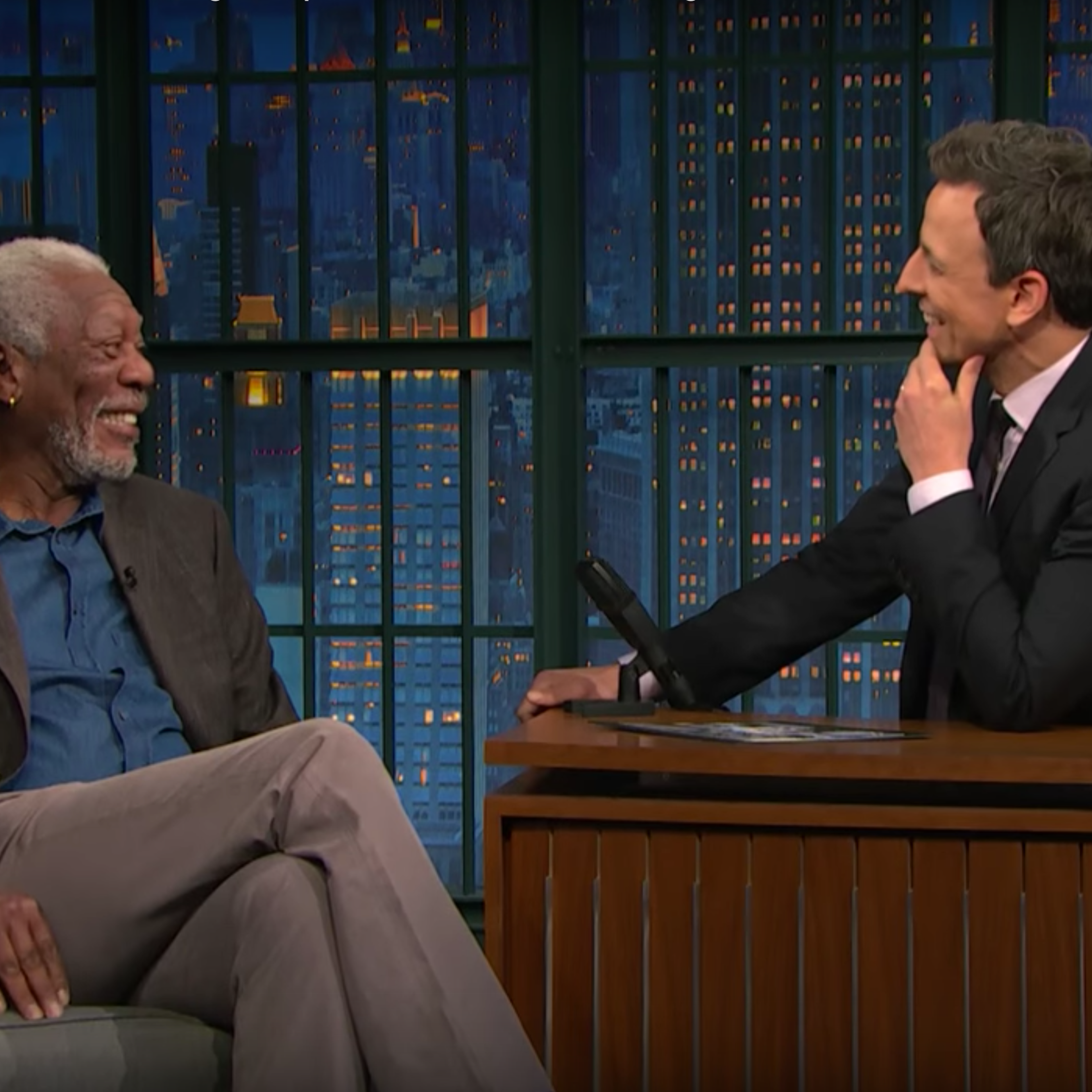 Morgan Freeman on Late Night with Seth Meyers