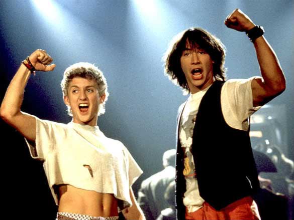 Alex Winter, Keanu Reeves, in the original <em>Bill &amp; Ted's Excellent Adventure</em>, 1989 