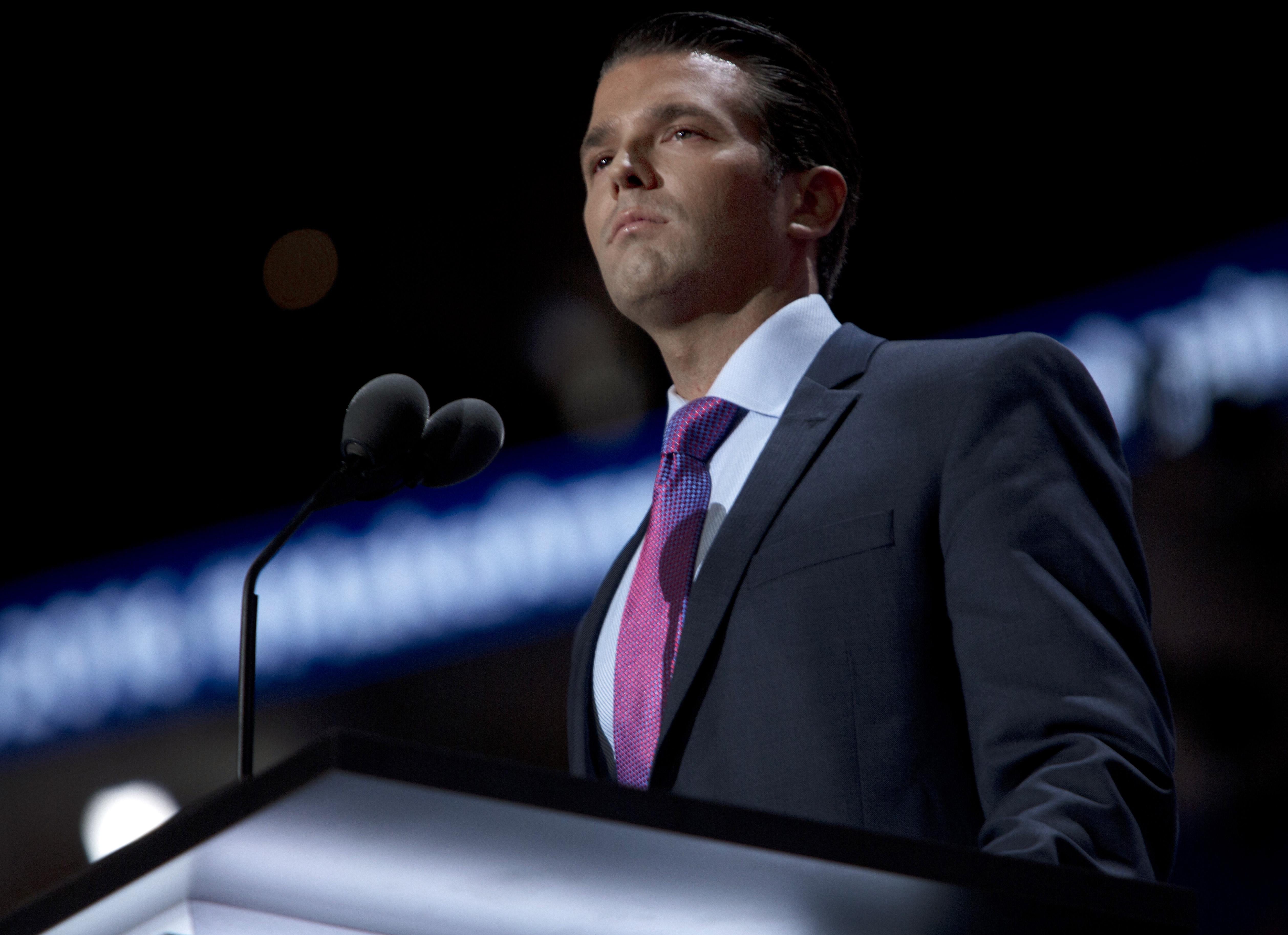 Donald Trump Jr. speaks at the Republican National Convention in Cleveland on July 19, 2016.