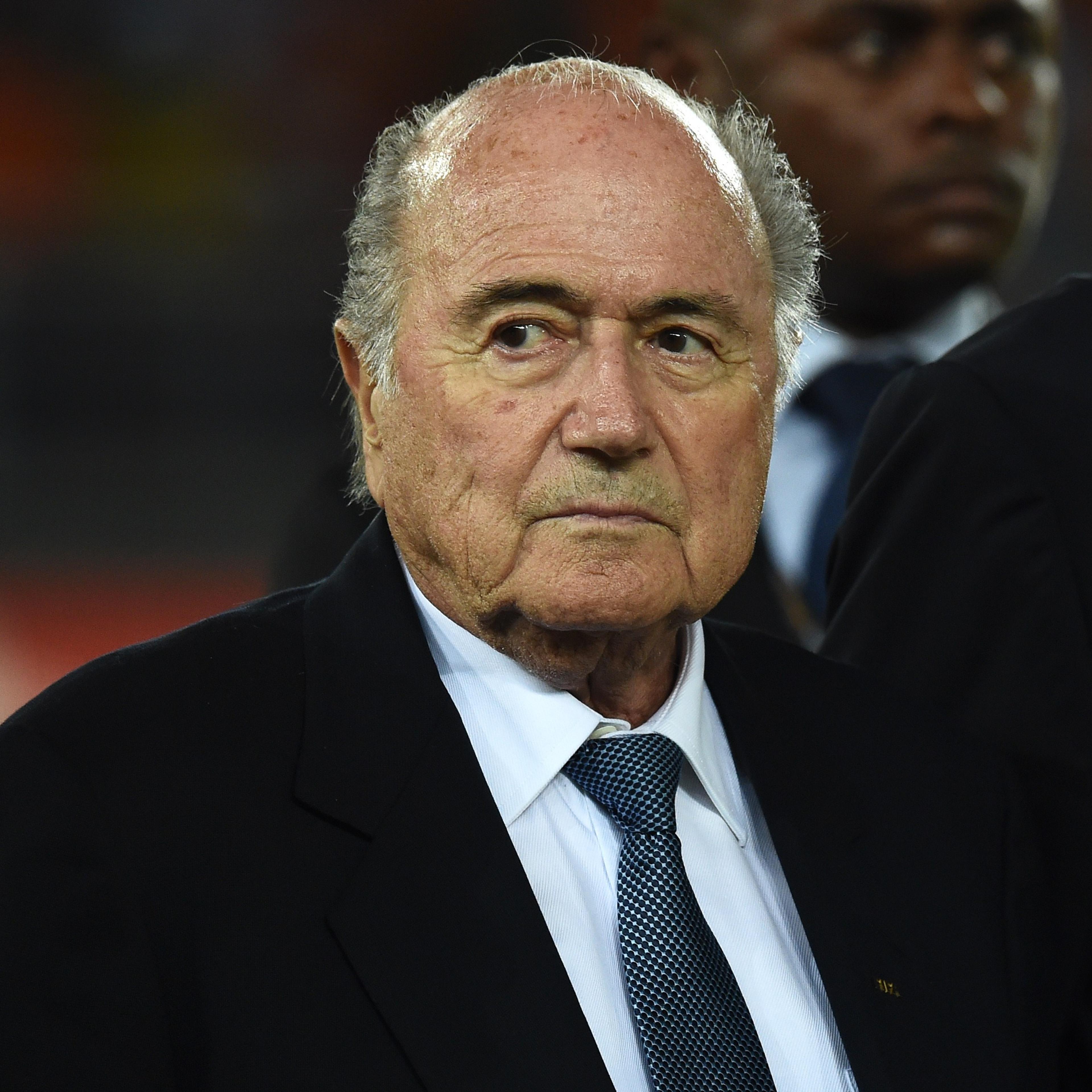 FIFA president Sepp Blatter attends the 2015 African Cup of Nations final football match between Ivory Coast and Ghana in Bata on Febr. 8, 2015.