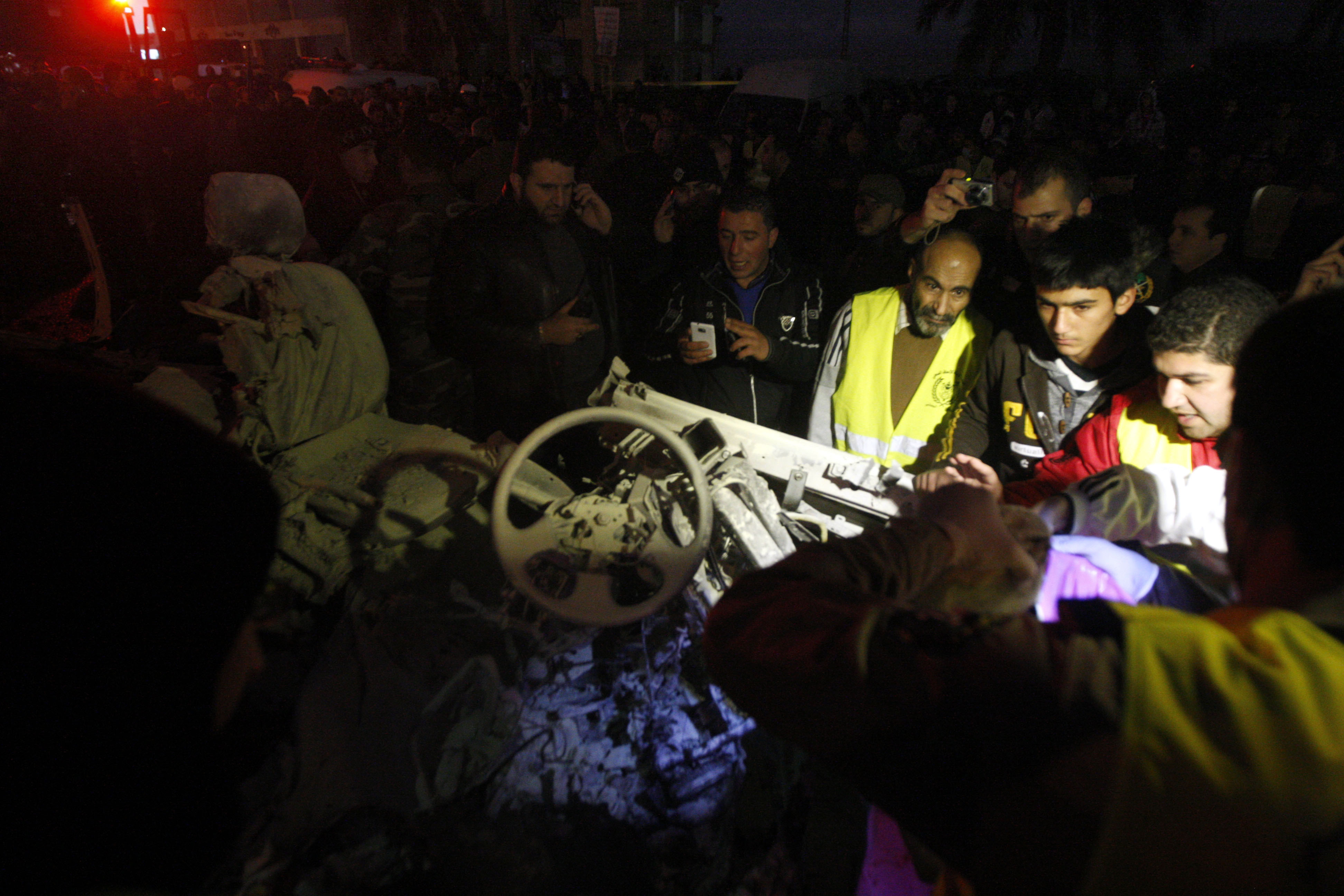 Shia area Choueifat district of Lebanese capital Beirut hit by a blast wounding many and killing at least two on February 3, 2014.