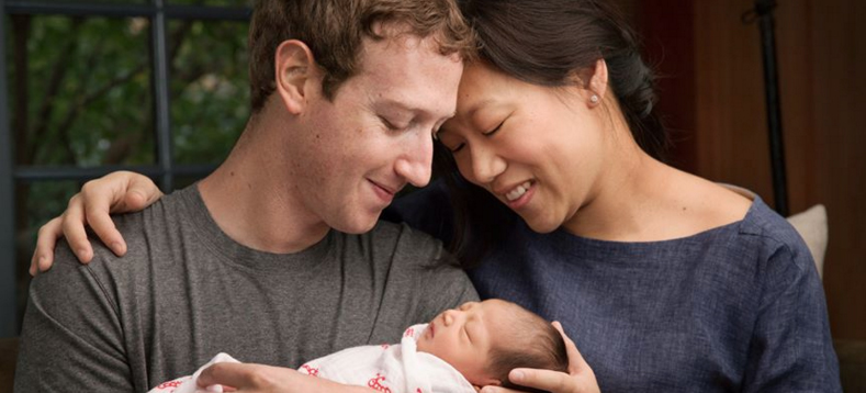 Mark Zuckerberg, Priscilla Chan and daughter Max.