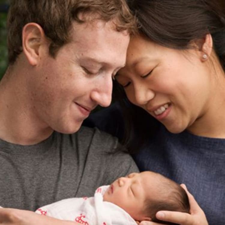 Mark Zuckerberg, Priscilla Chan and daughter Max.