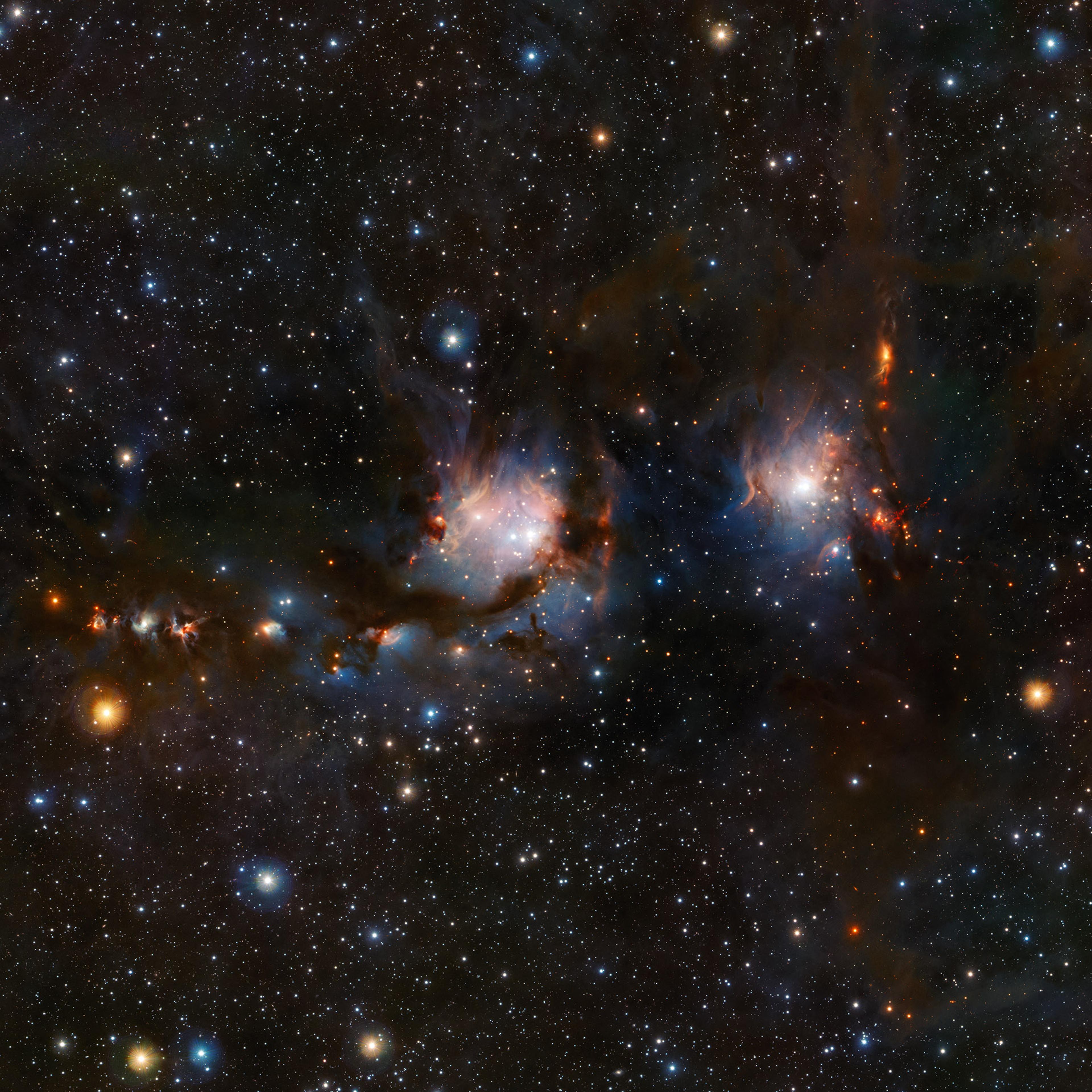 The star formation region, Messier 78, in the constellation of Orion (The Hunter), was taken with the VISTA infrared survey telescope at ESO’s Paranal Observatory in Chile and released on Oct. 5, 2016.