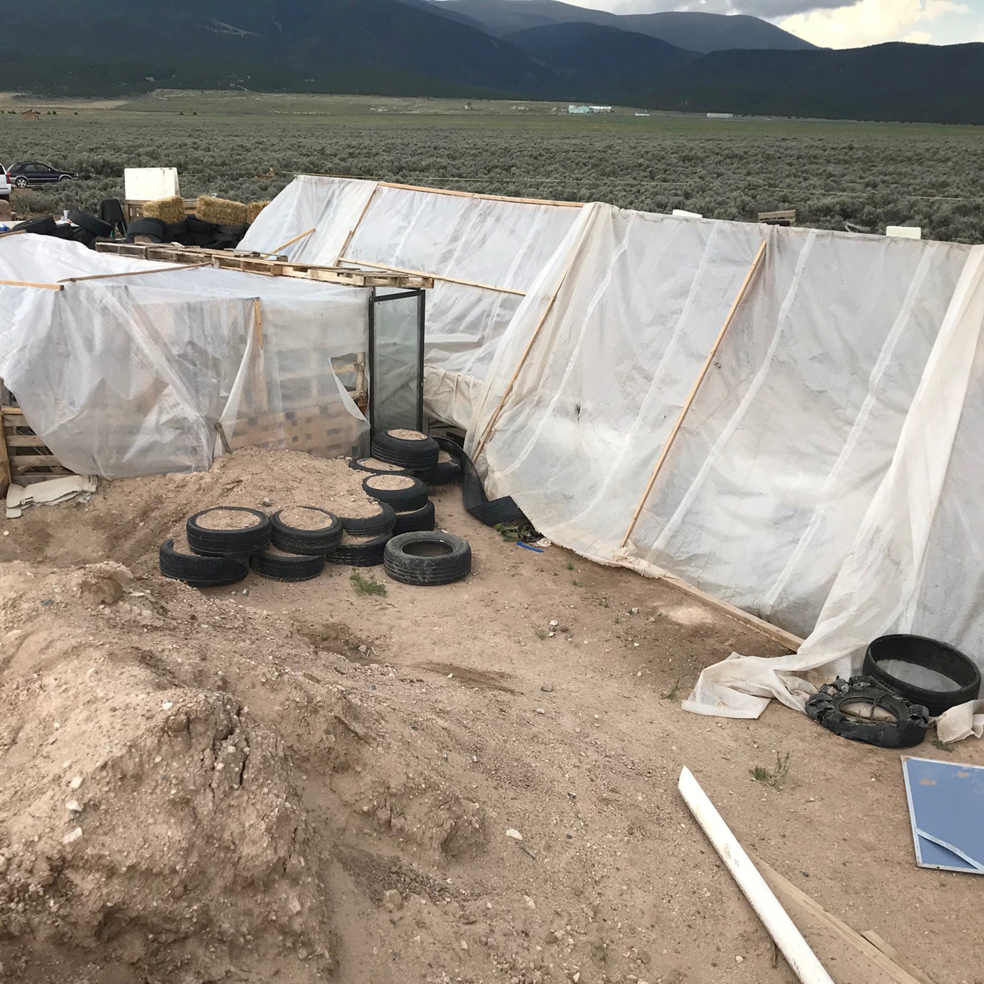 A view of the compound in rural New Mexico where 11 children were taken in protective custody after a raid by authorities near Amalia, New Mexico