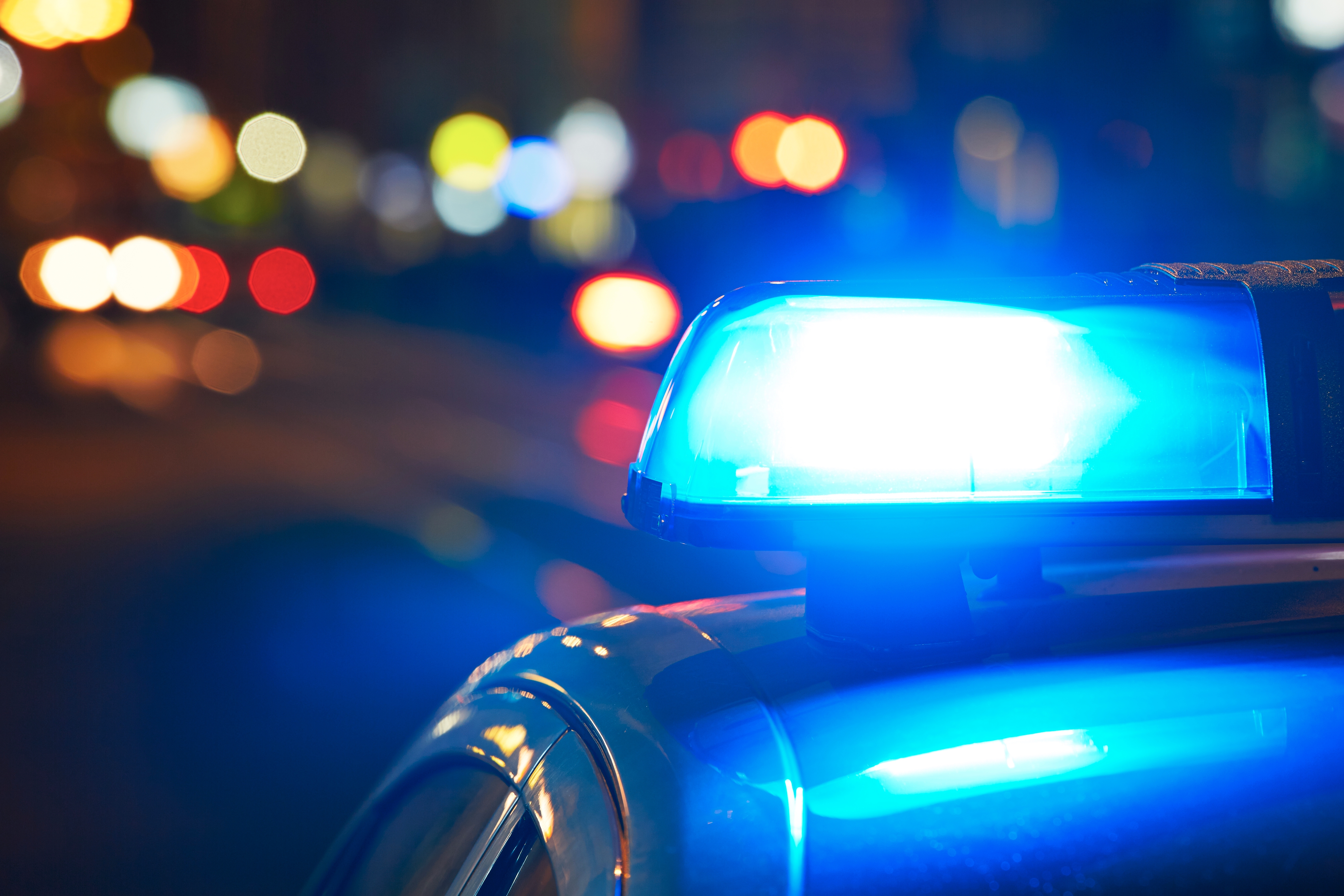 Police Car Lights at Night