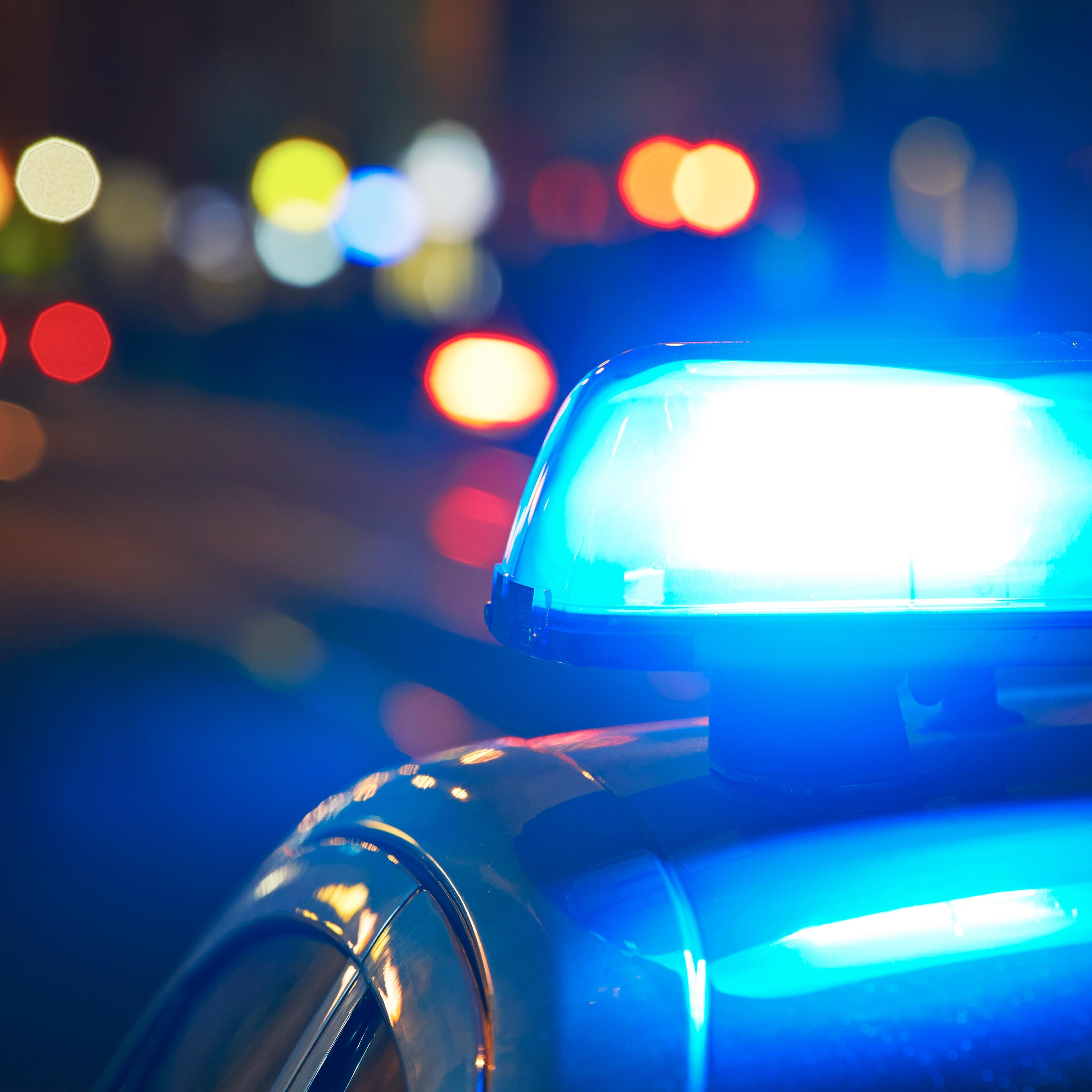 Police Car Lights at Night