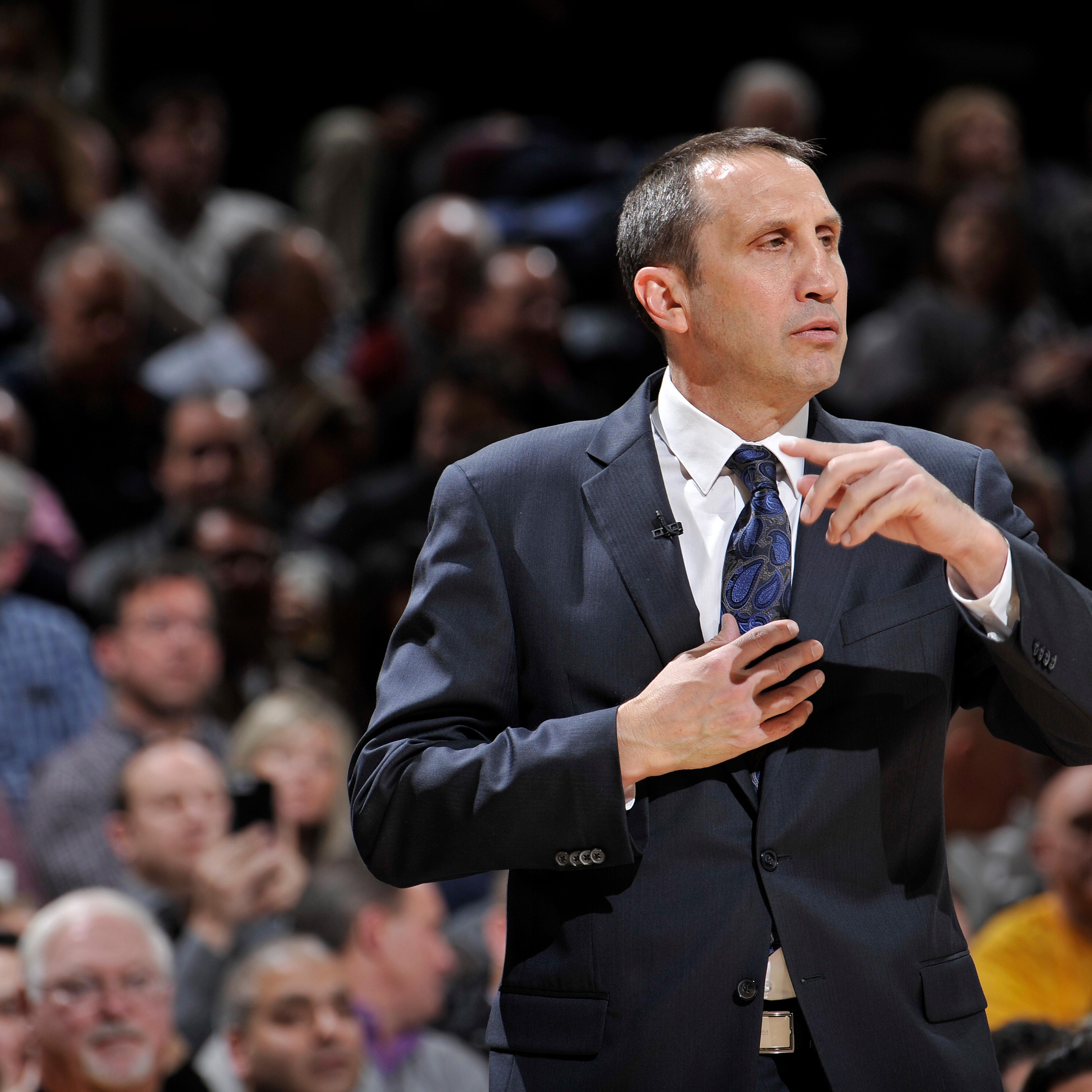 David Blatt of the Cleveland Cavaliers coaches against the Los Angeles Clippers on January 21, 2016 at Quicken Loans Arena in Cleveland, Ohio.