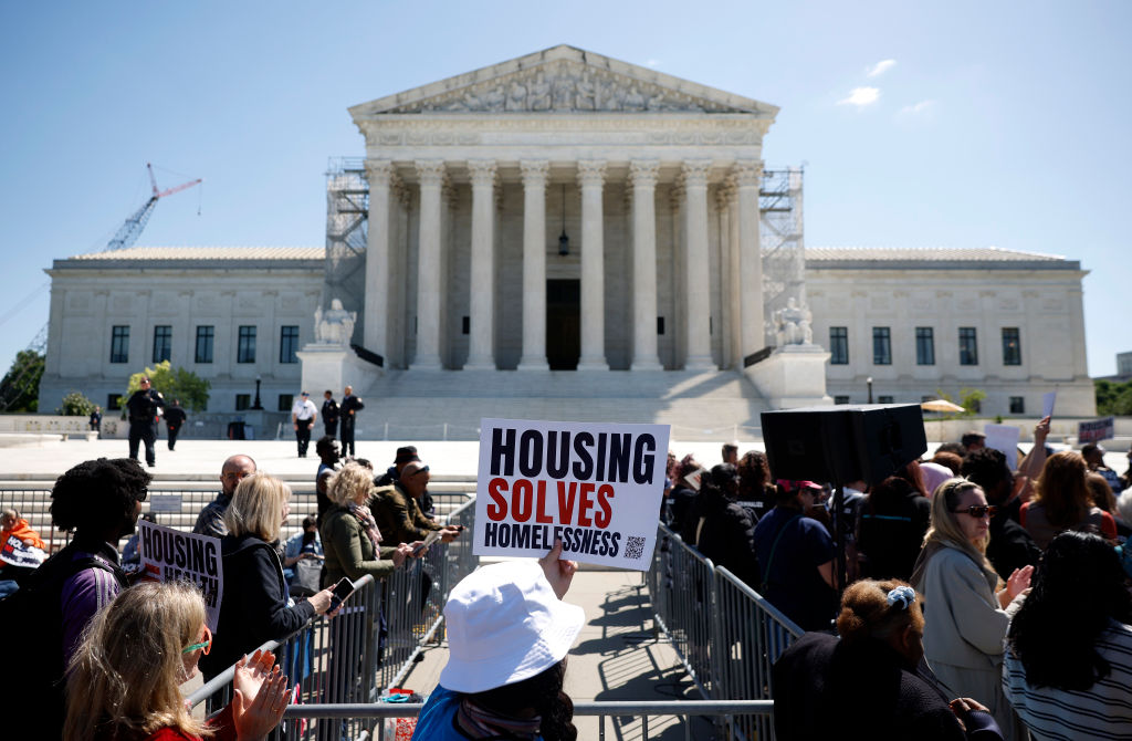 Protest Outside Supreme Court During Arguments Over Homeless