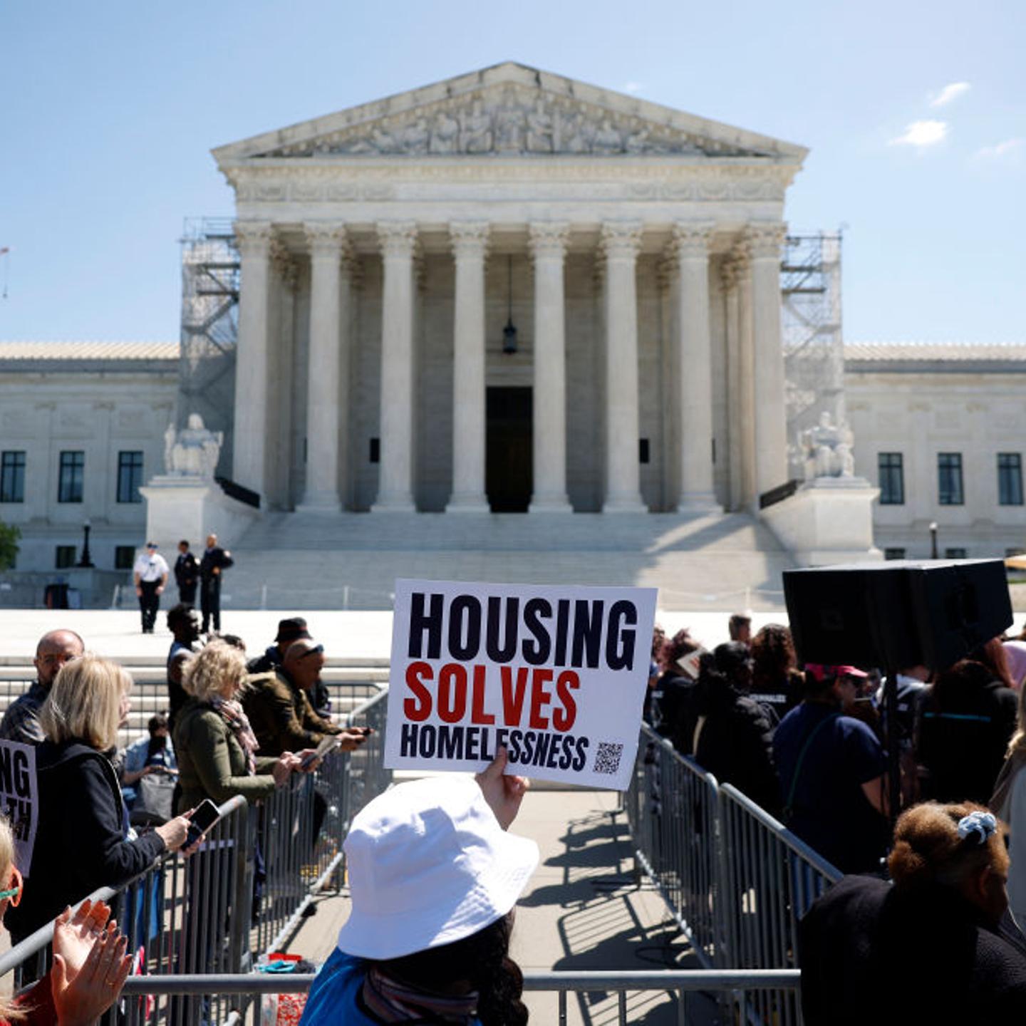 Protest Outside Supreme Court During Arguments Over Homeless