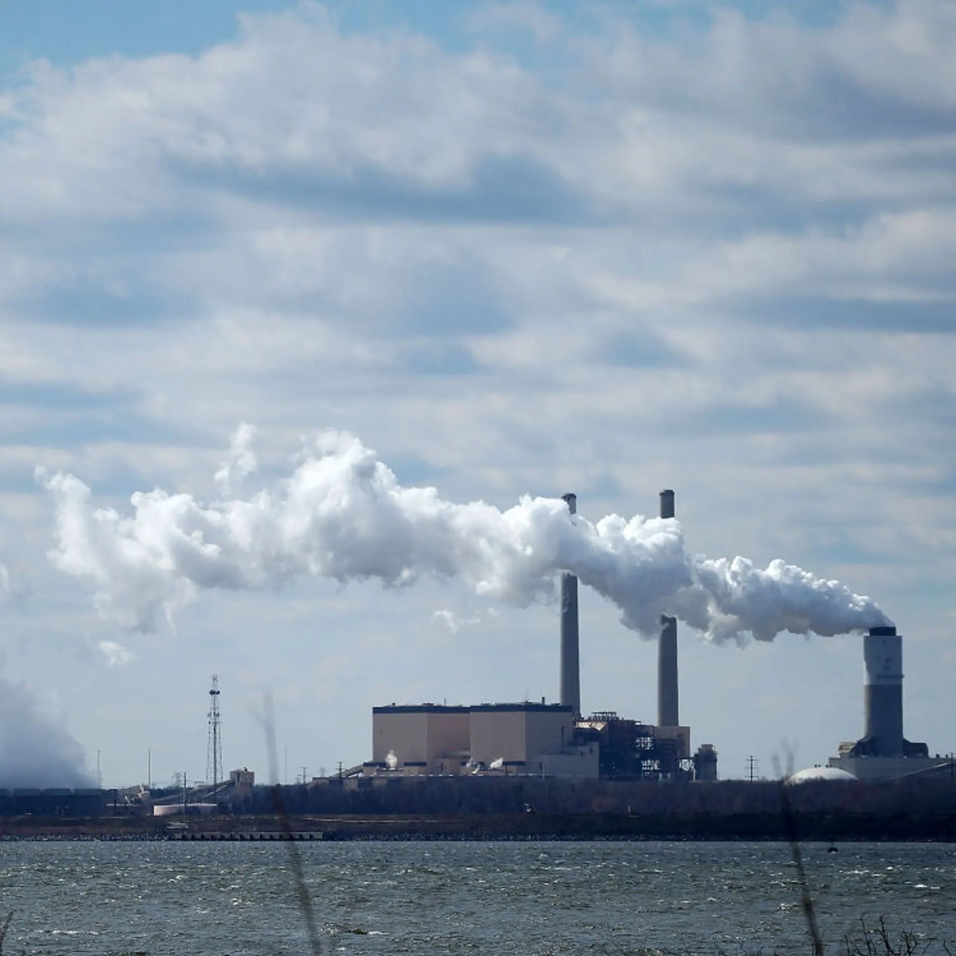 Emissions Spew From Coal Fired Power Plant