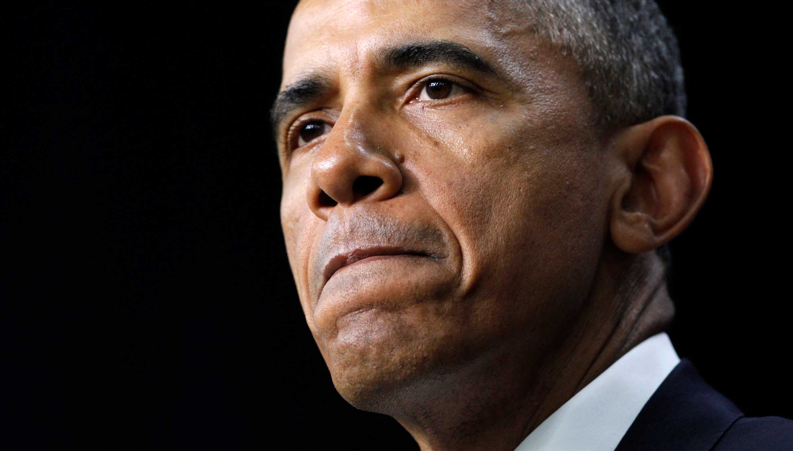 President Obama pauses while speaking at the White House Summit on Countering Violent Extremism, Feb. 18, 2015.