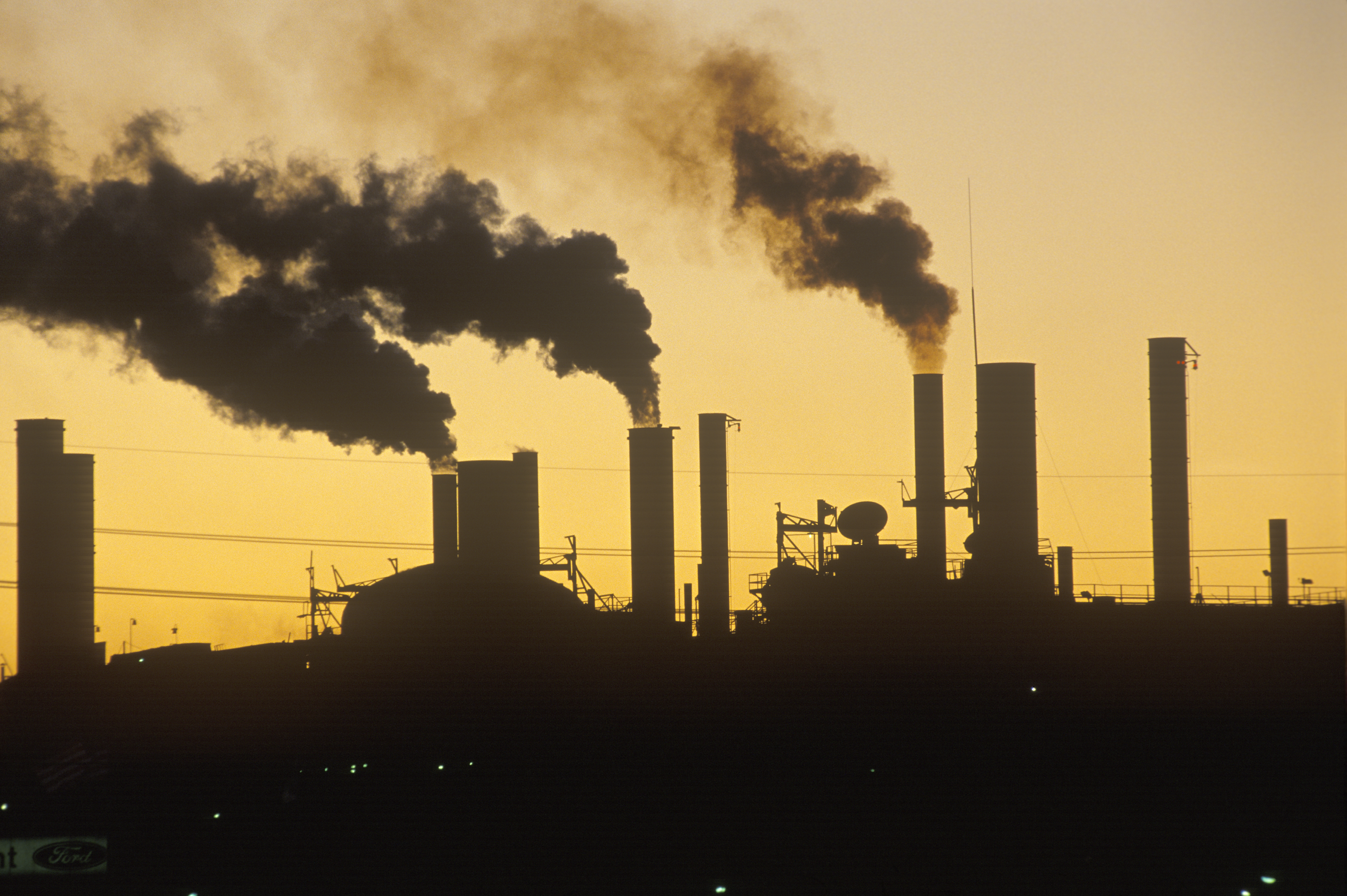 Factory at sunset in Cleveland, Ohio