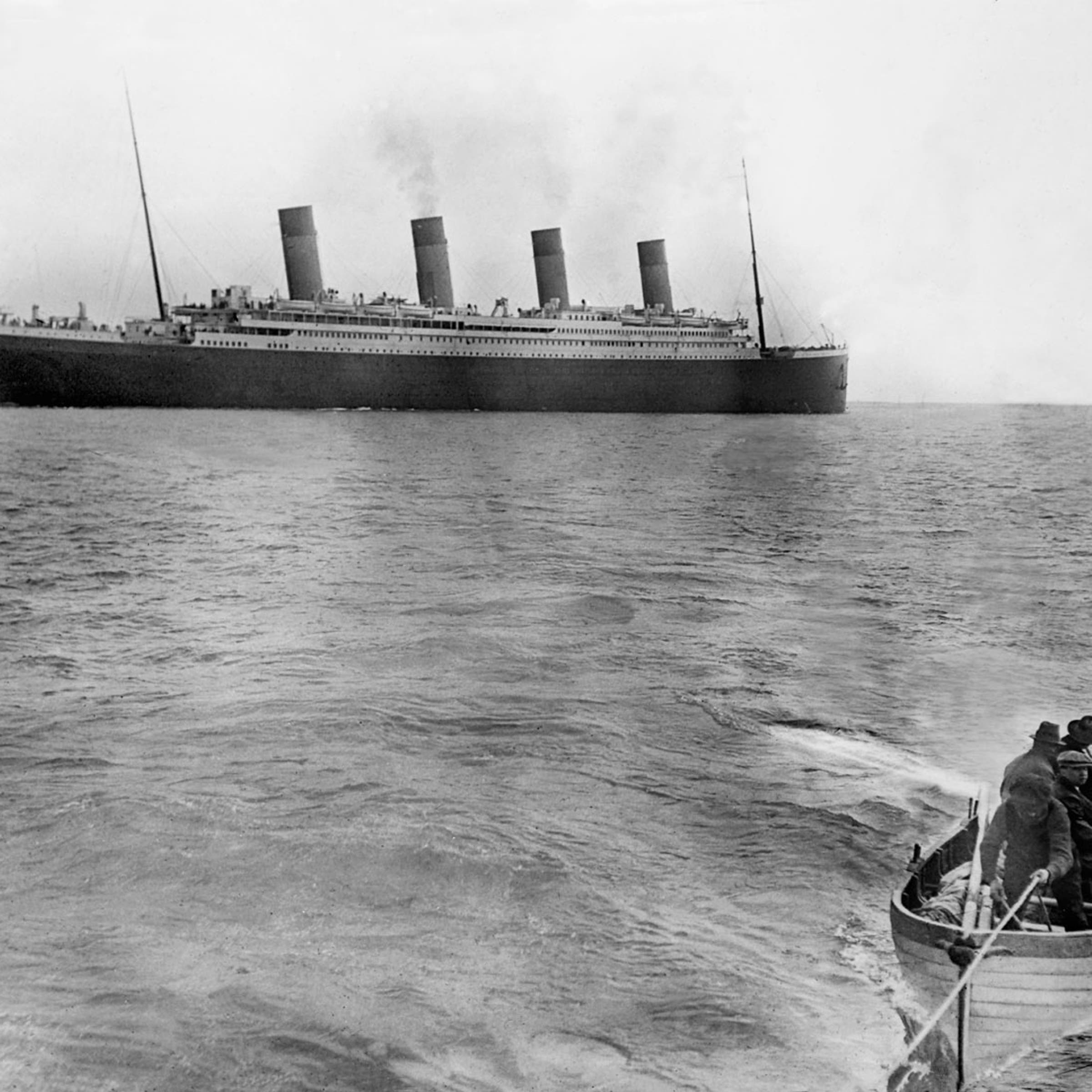 Last picture of the TItanic leaving Queenstown (Cobh), Ireland on her maiden voyage to New York, April 12, 1912.