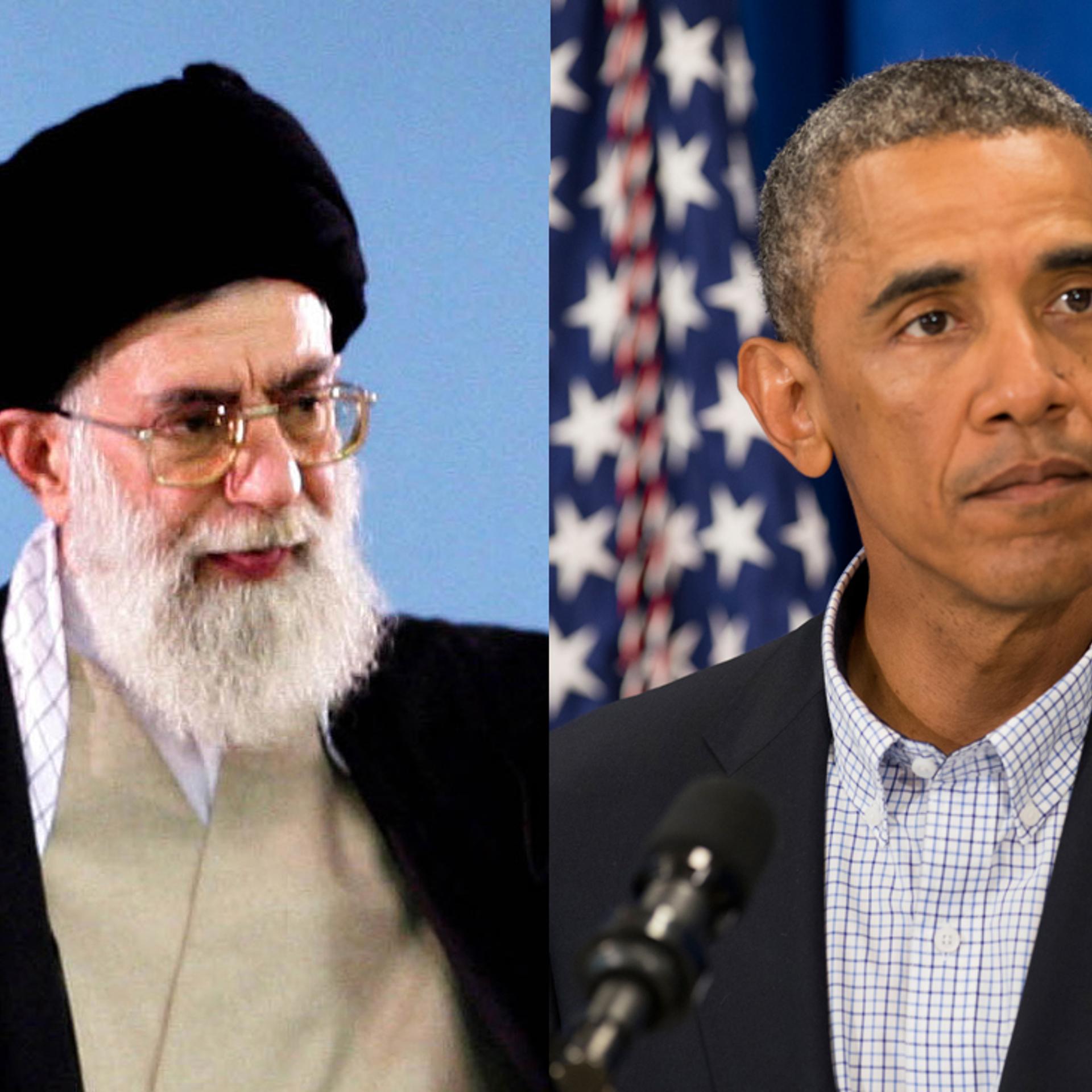 From Left: Iran's Supreme Leader Ayatollah Ali Khamenei and President Barack Obama