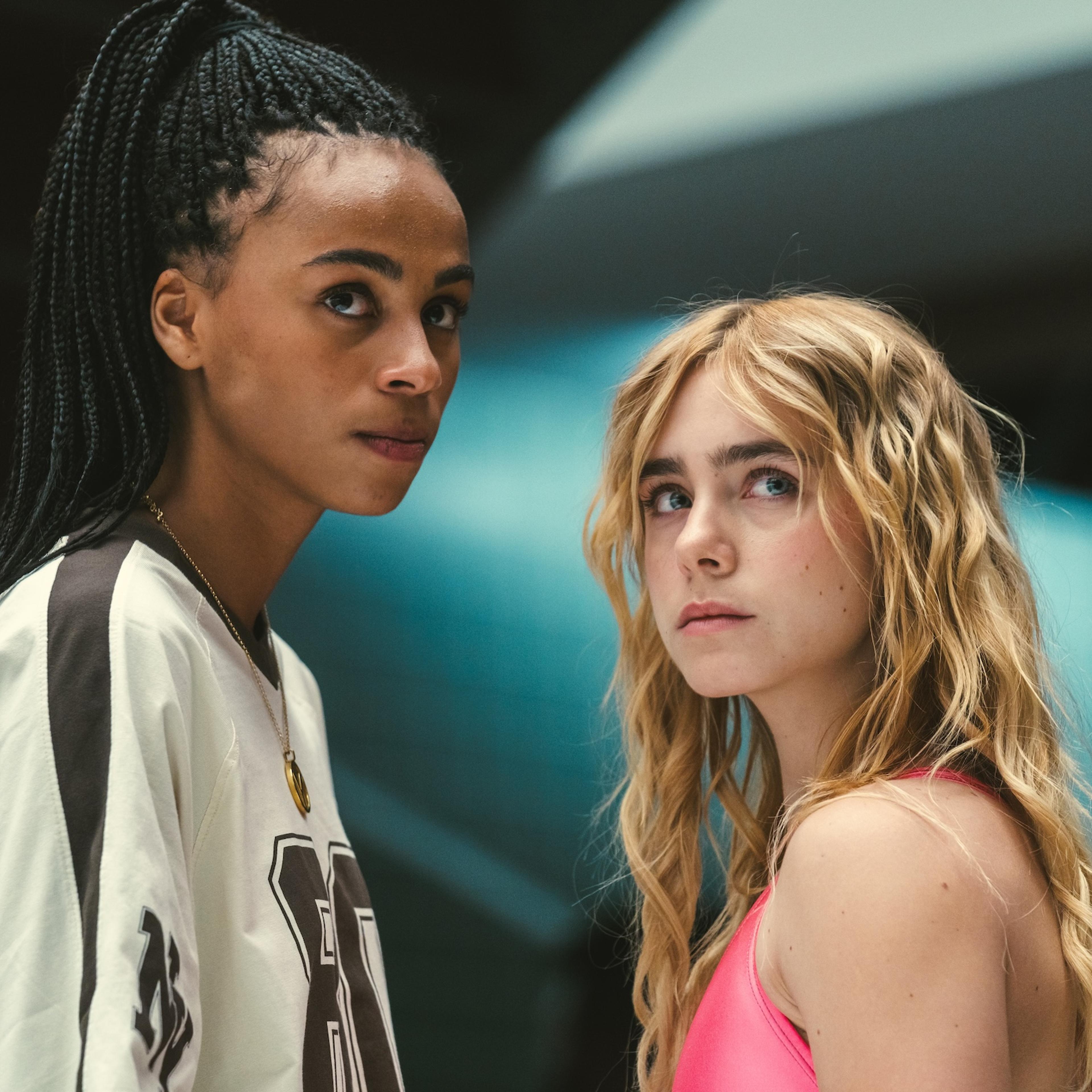 OLYMPO. Nira Osahia as Zoe Moral, Clara Galle as Amaia Olaberria in episode 04 of OLYMPO. Cr. Matías Uris/Netflix © 2024