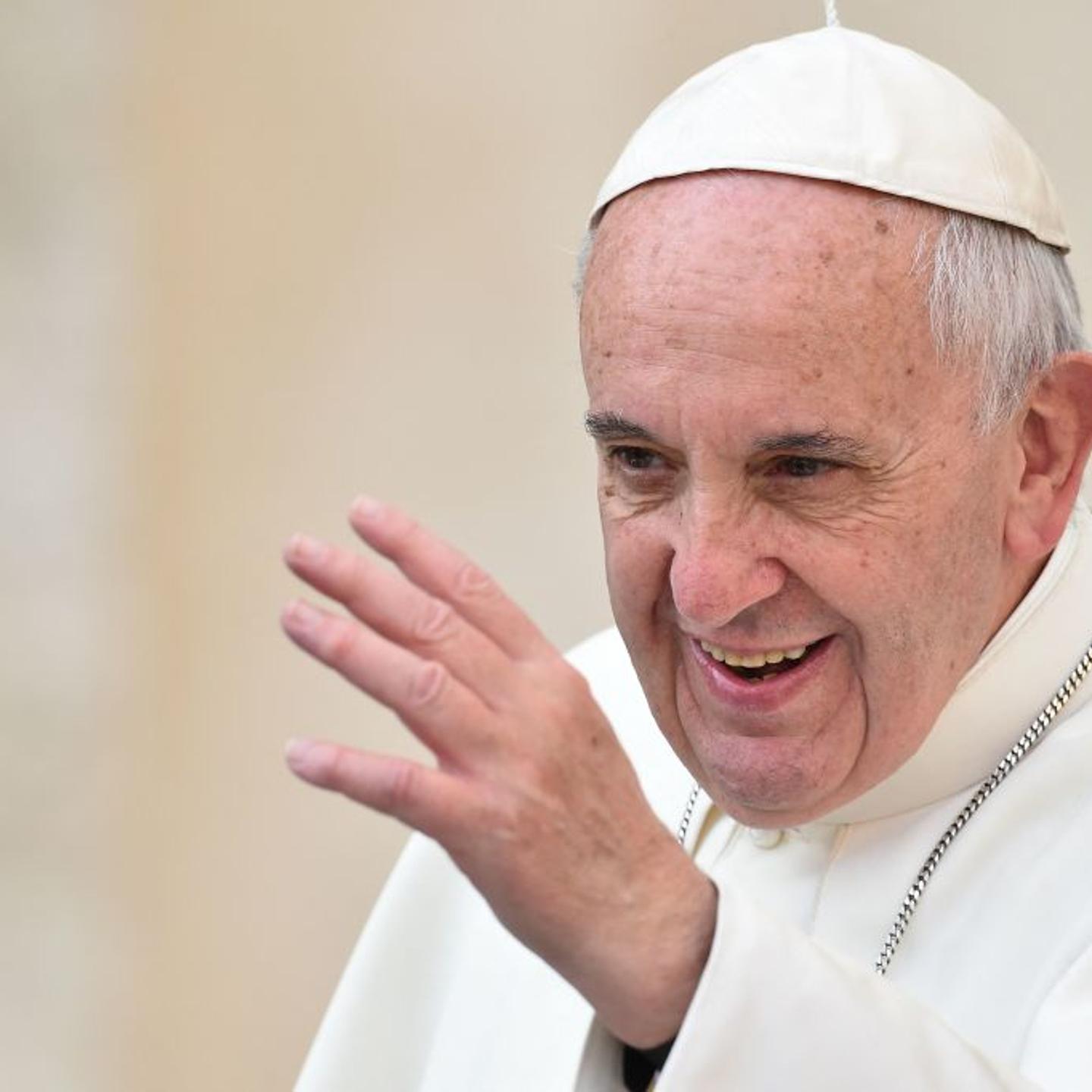 Pope Francis greets crowd