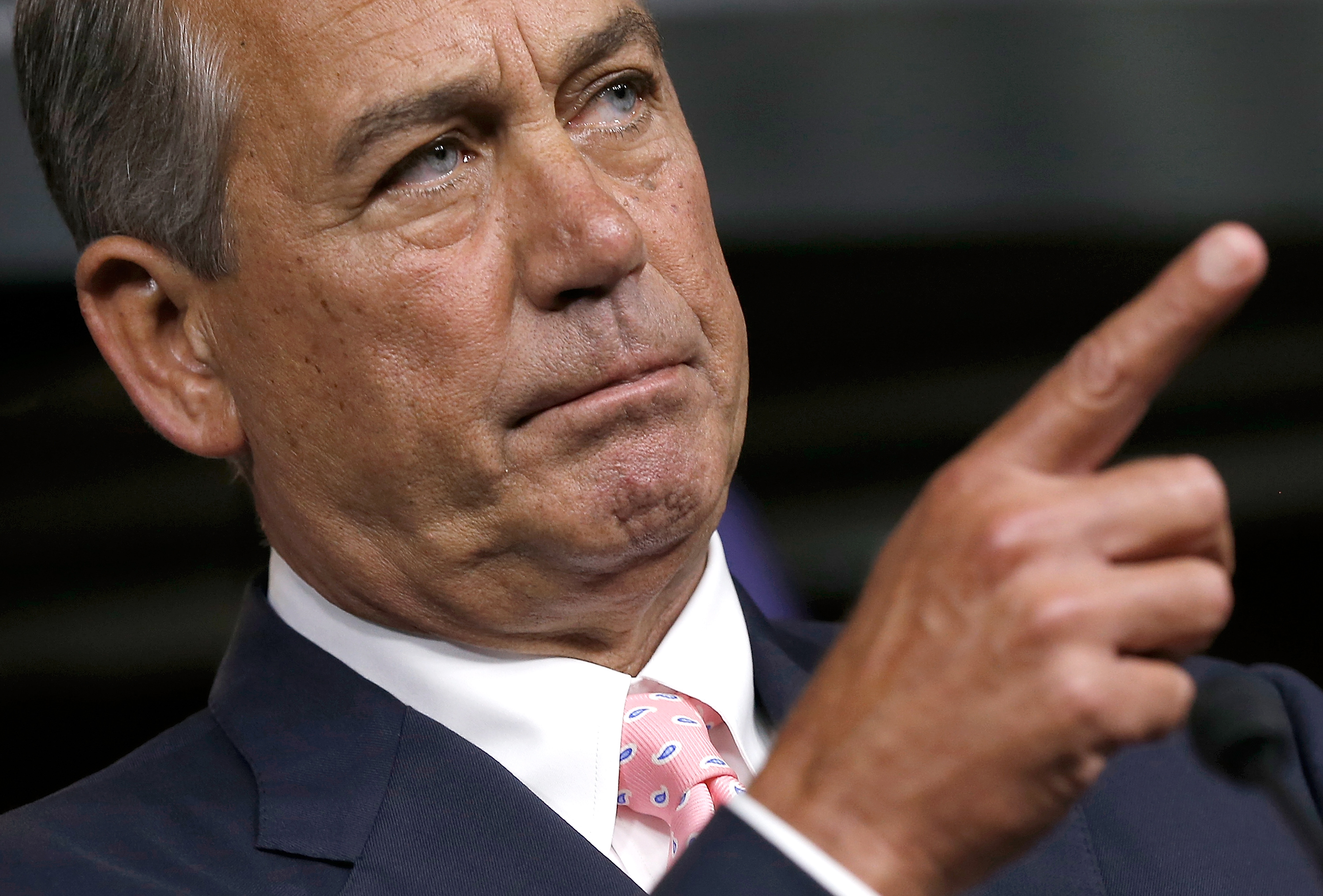 John Boehner Holds Media Briefing At The Capitol