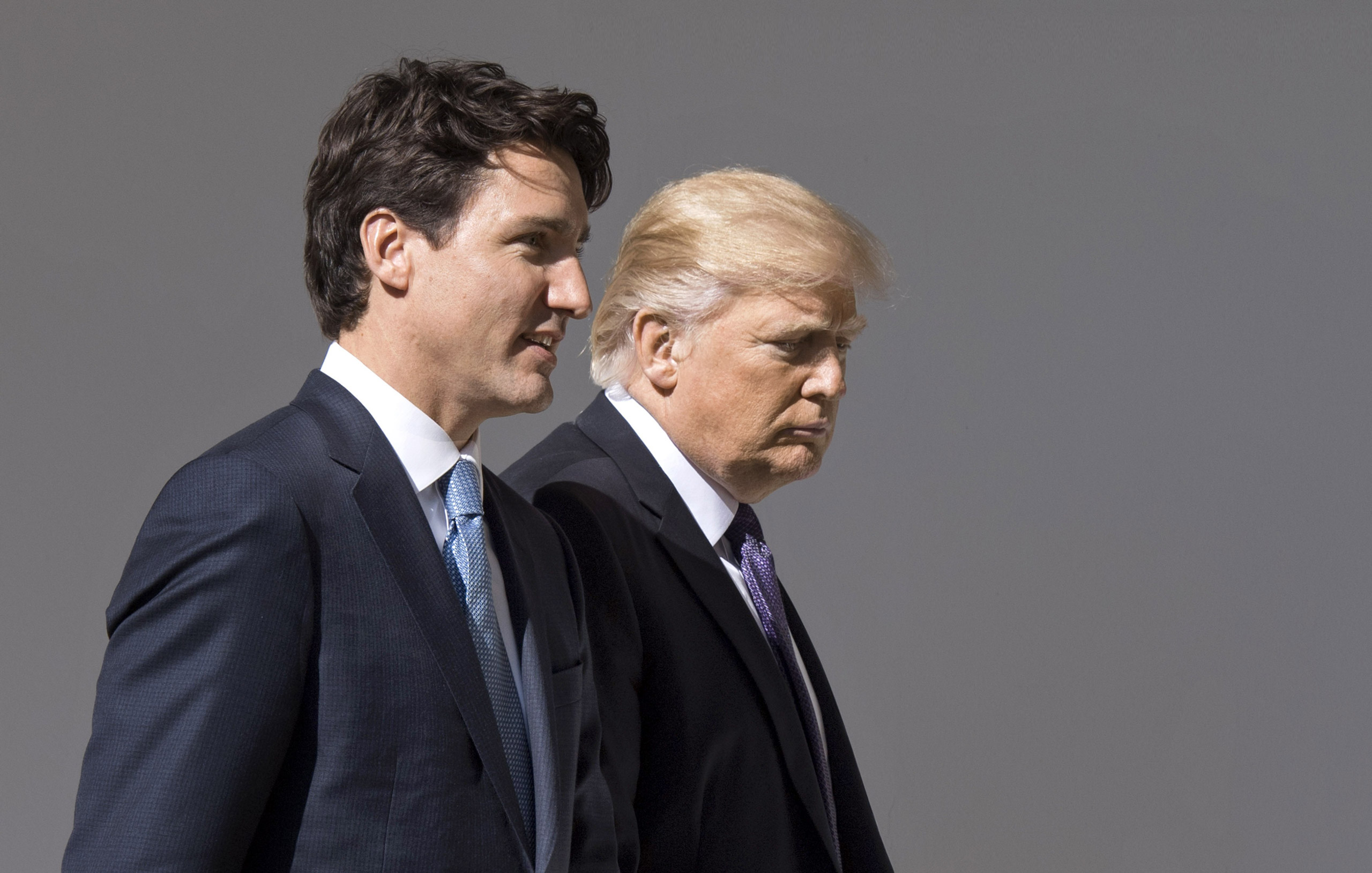 Competitors Trudeau and Trump met in Washington earlier this year