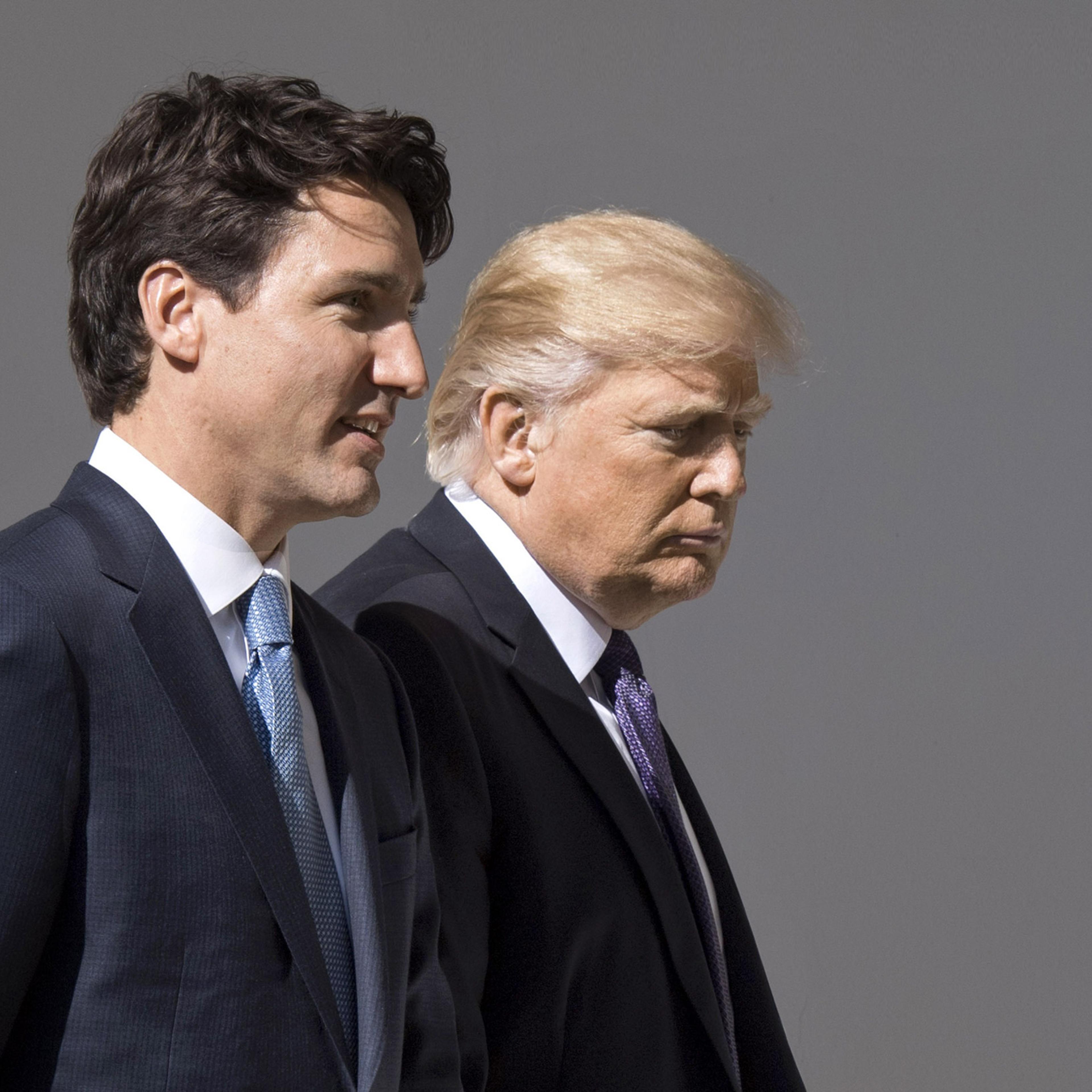 Competitors Trudeau and Trump met in Washington earlier this year
