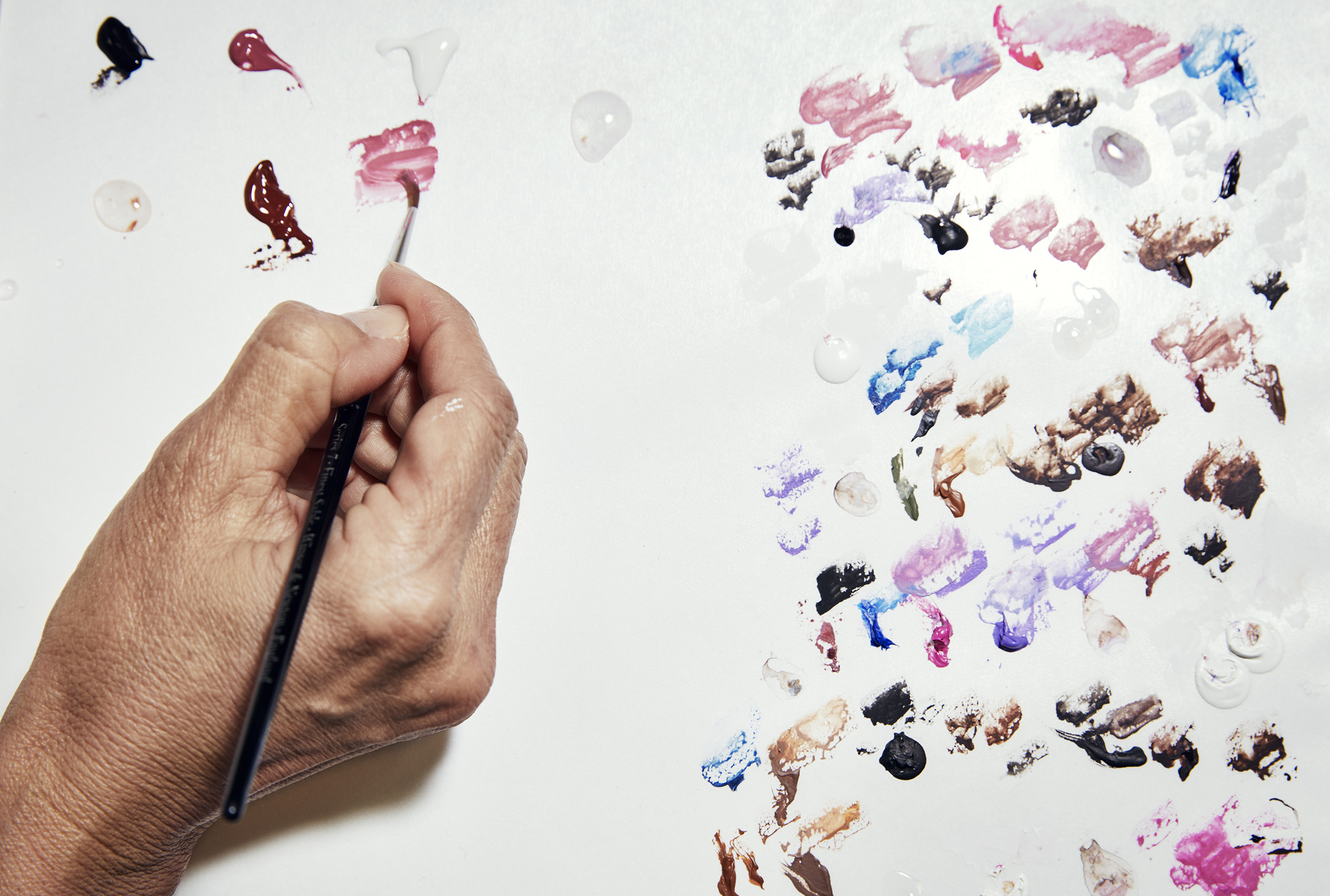 The painting palette used to create Barbie's lips.