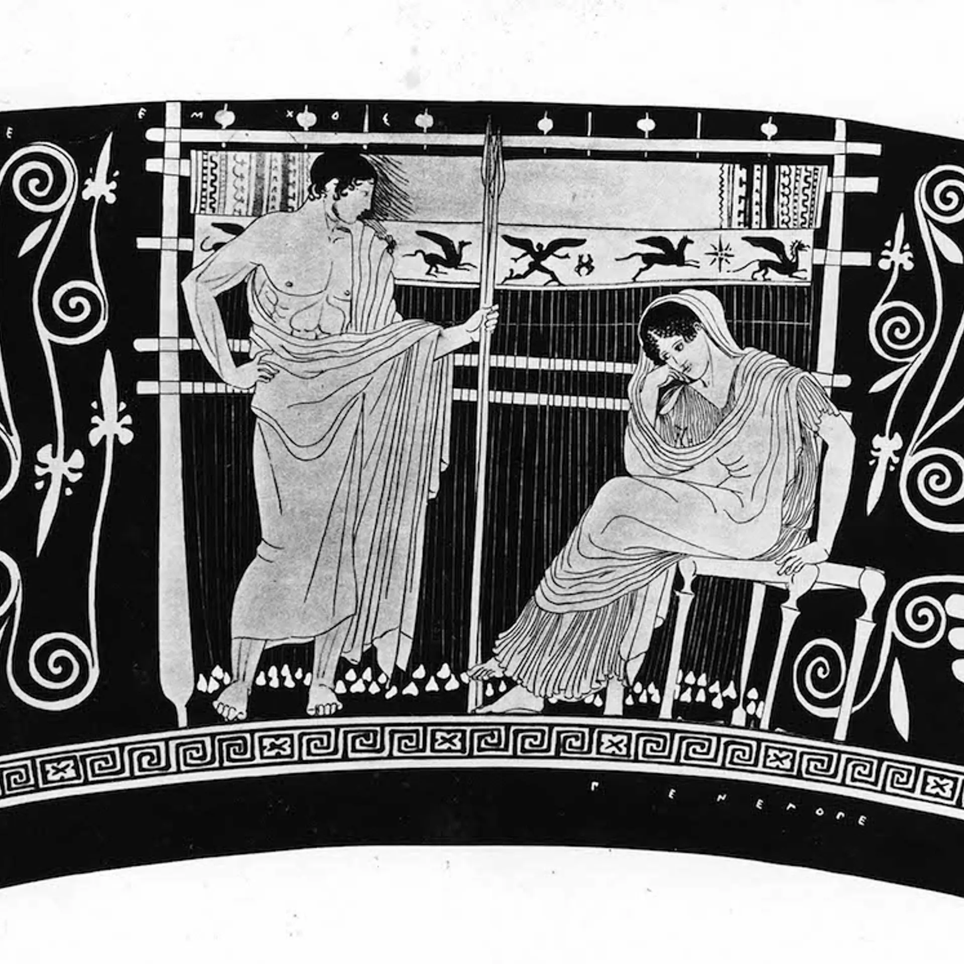 Fragment of intricate design depicting T