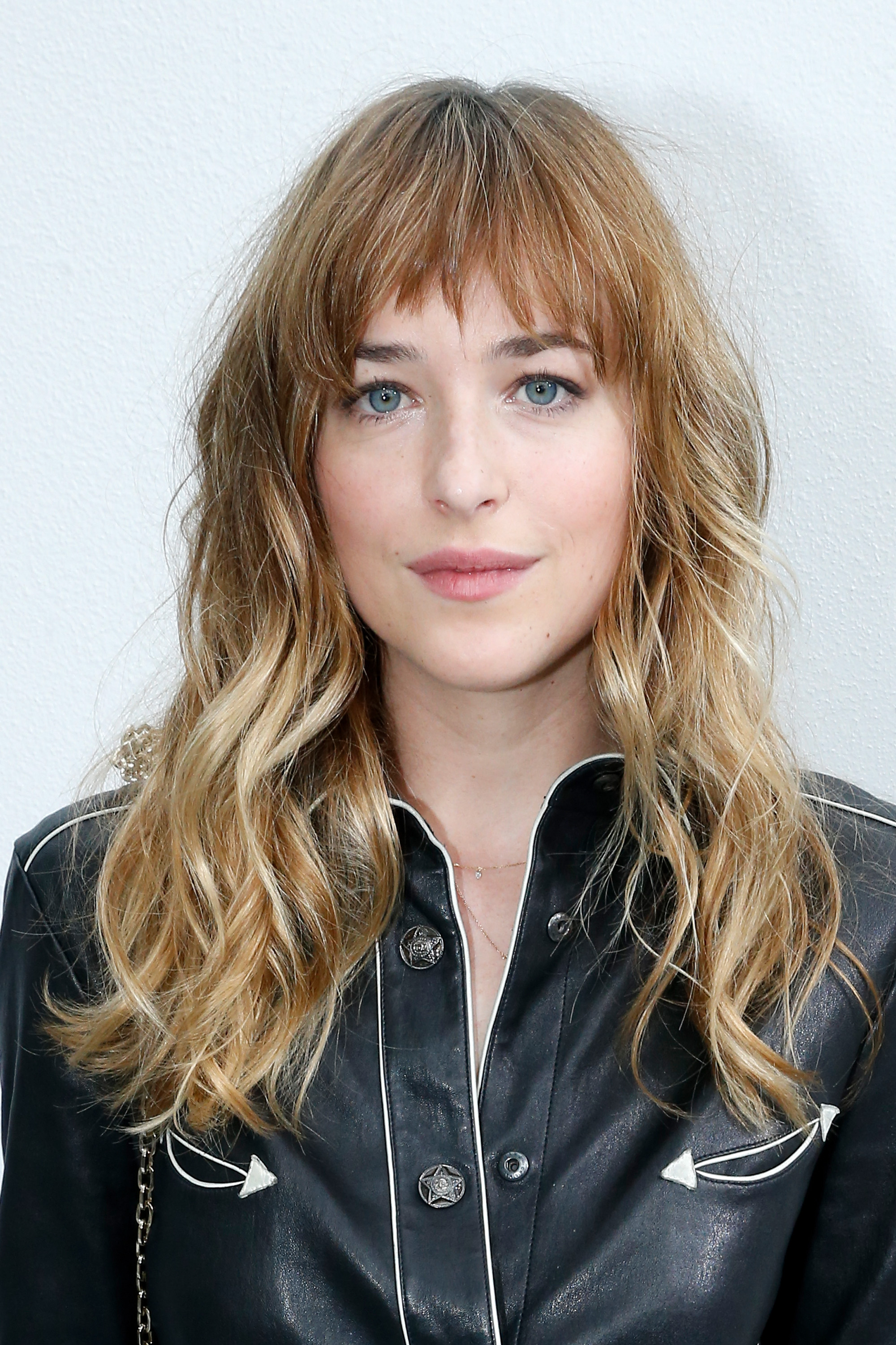 Dakota Johnson at the Paris Fashion Week Haute Couture Fall/Winter 2014-2015 Chanel show at Grand Palais on July 8, 2014 in Paris.