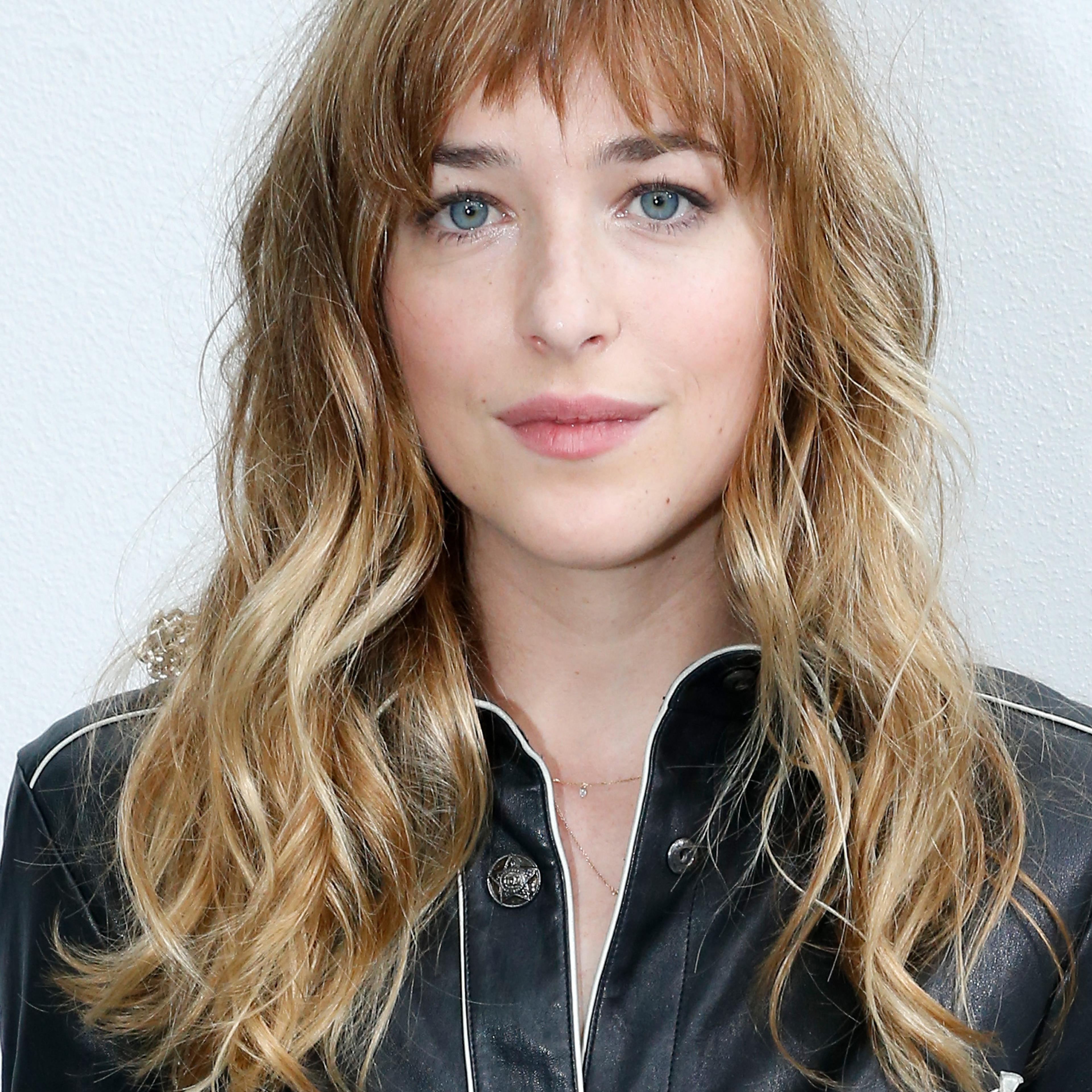 Dakota Johnson at the Paris Fashion Week Haute Couture Fall/Winter 2014-2015 Chanel show at Grand Palais on July 8, 2014 in Paris.