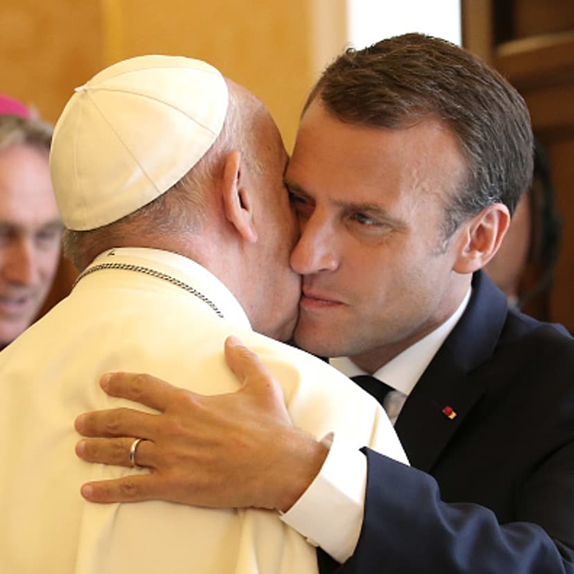 Pope Francis meets with French President Emmanuel Macron