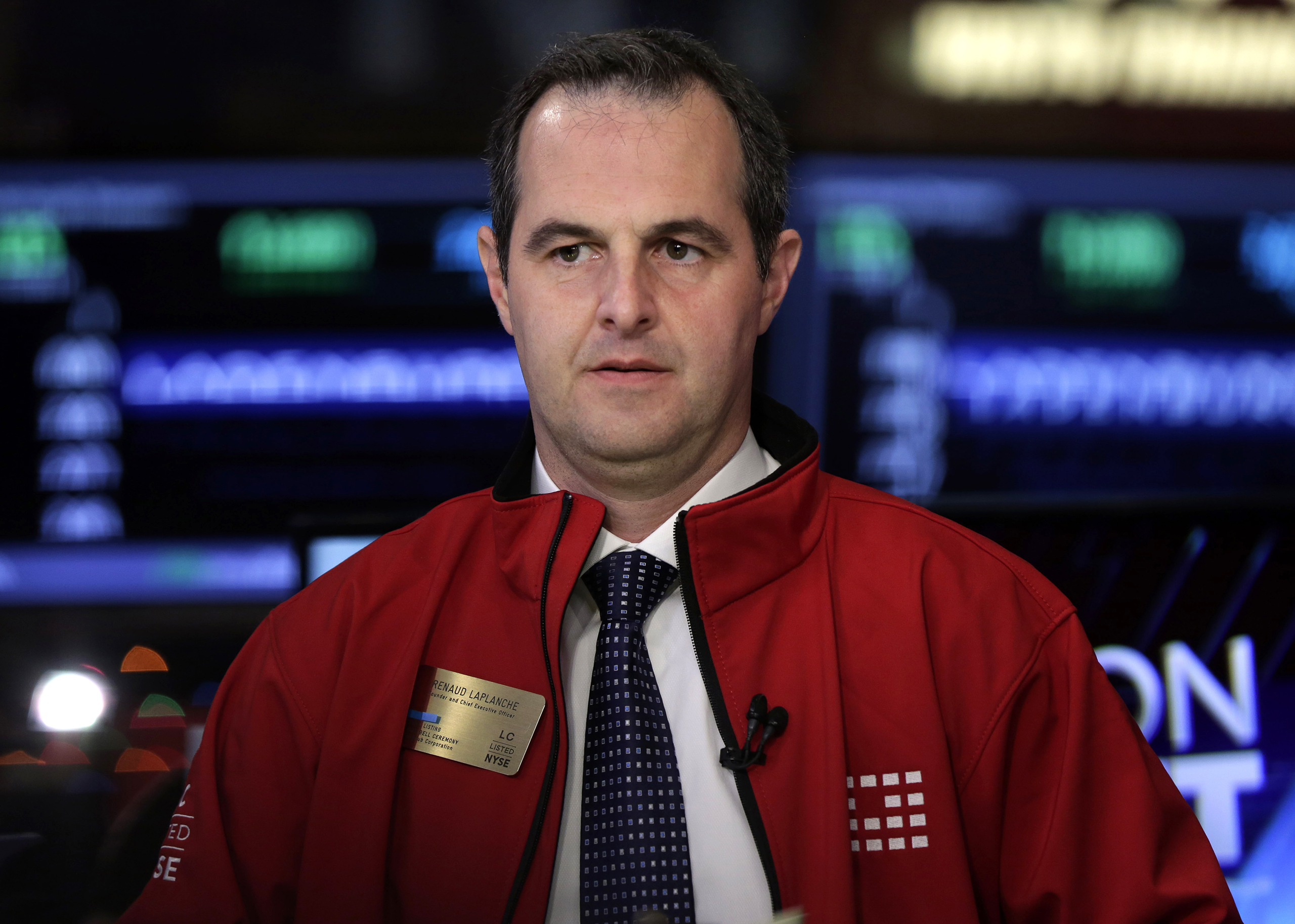 Renaud Laplanche on the floor of the New York Stock Exchange, Dec. 11, 2014.