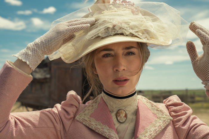 Chaske Spencer and Emily Blunt in <i>The English</i>