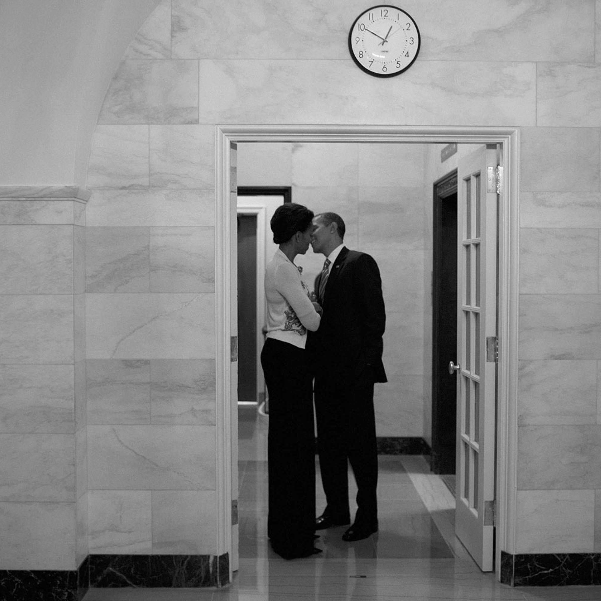 January 17, 2012. President Barack Obama unexpectedly runs into Michelle on her birthday in the basement of the White House.