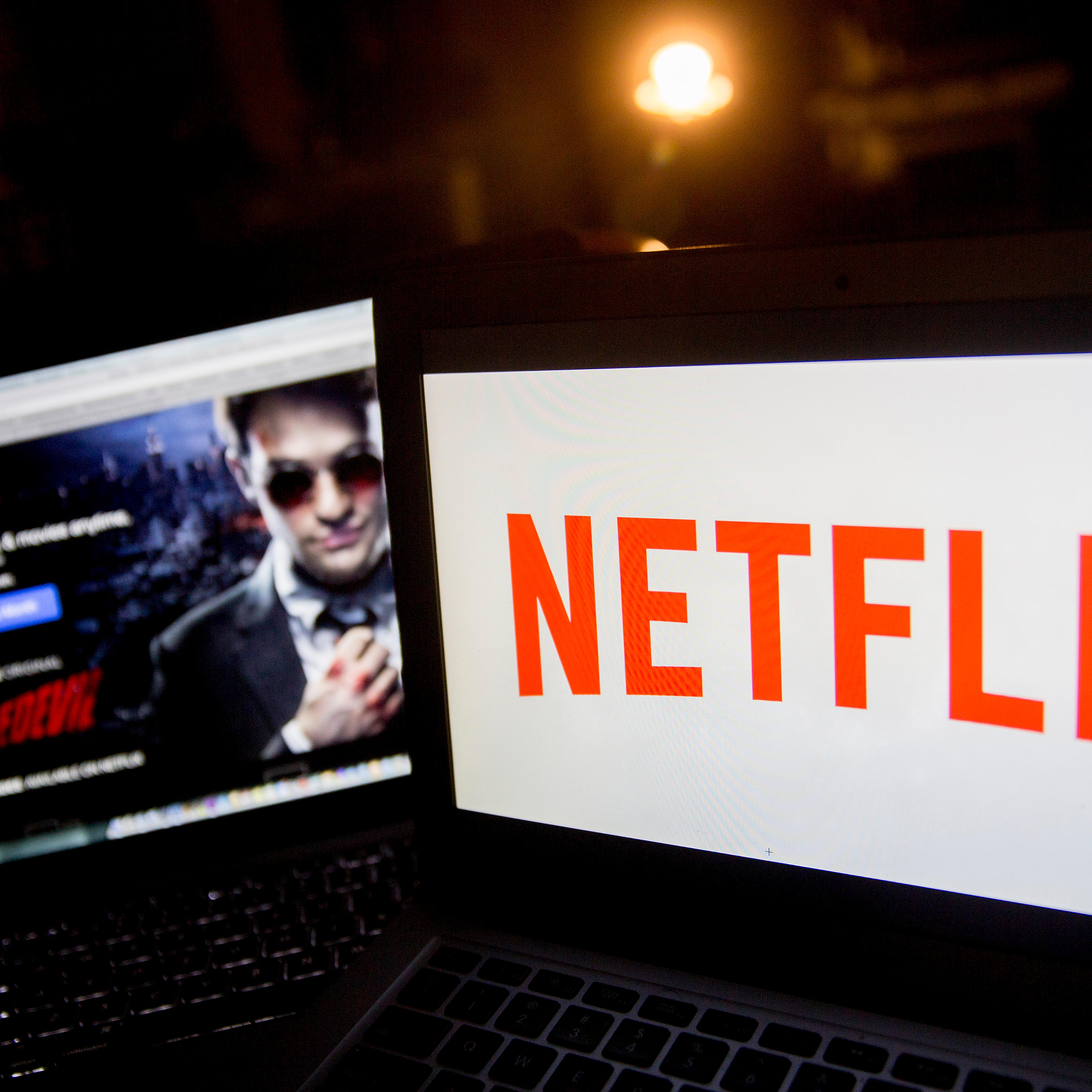 The Netflix Inc. logo and website are displayed on laptop computers for a photograph in Washington, D.C., U.S., on Tuesday, April 14, 2015.