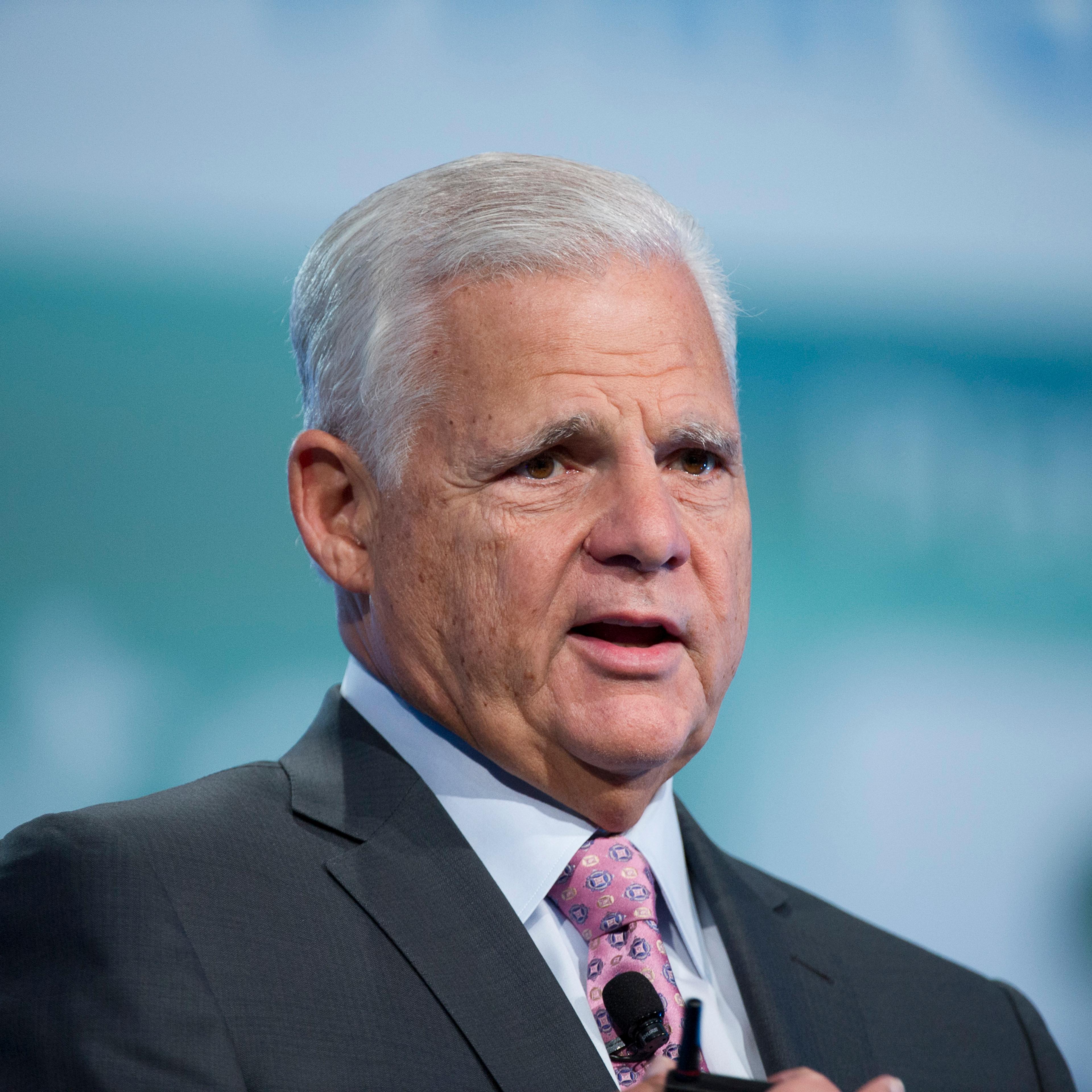 Joseph Tucci, chairman and chief executive officer of EMC Corp., speaks during the Oracle OpenWorld 2013 conference in San Francisco, California, U.S., Sept. 24, 2013.