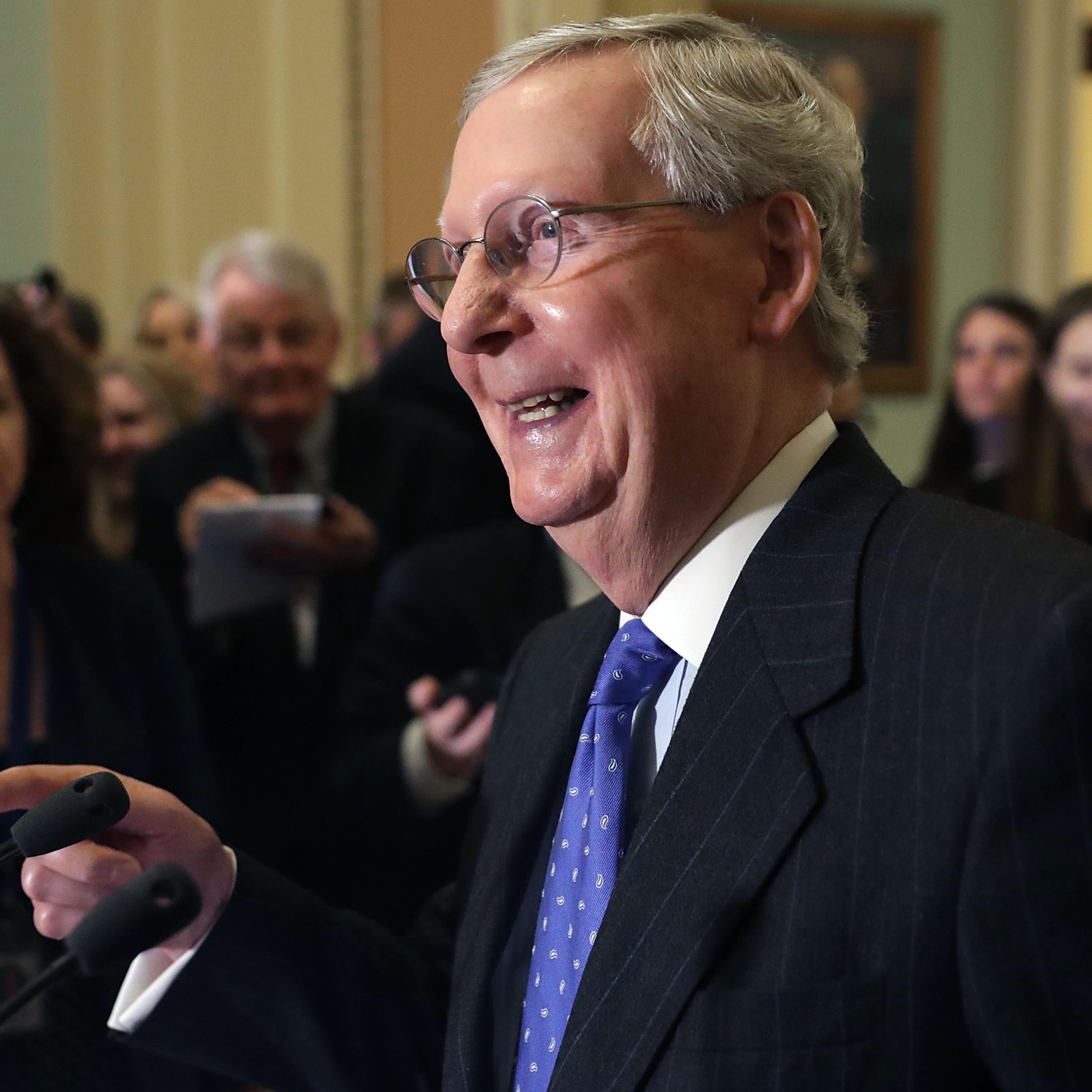 Senate Lawmakers Address The Press After Their Weekly Policy Luncheons