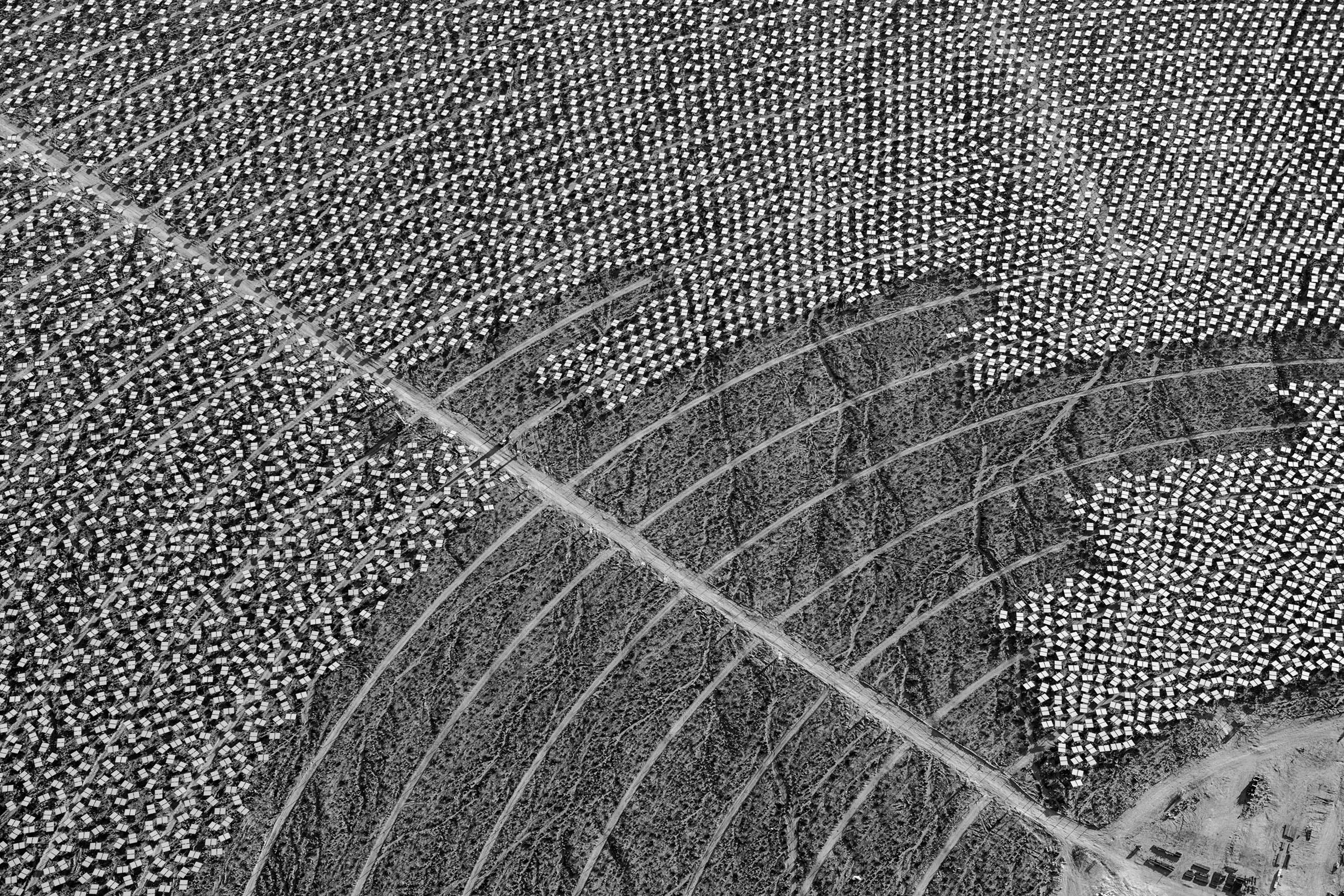 Heliostat installation at the Ivanpah thermal solar plant in the Mojave Desert, California. Jamey Stillings